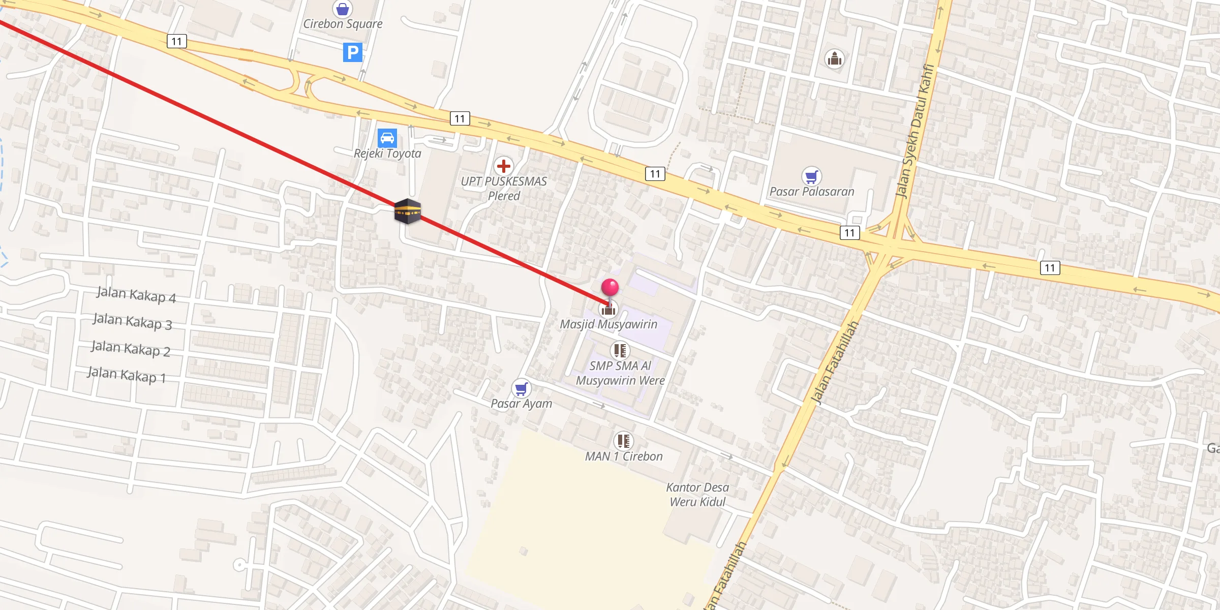 Carte de localisation : Masjid Musyawirin
