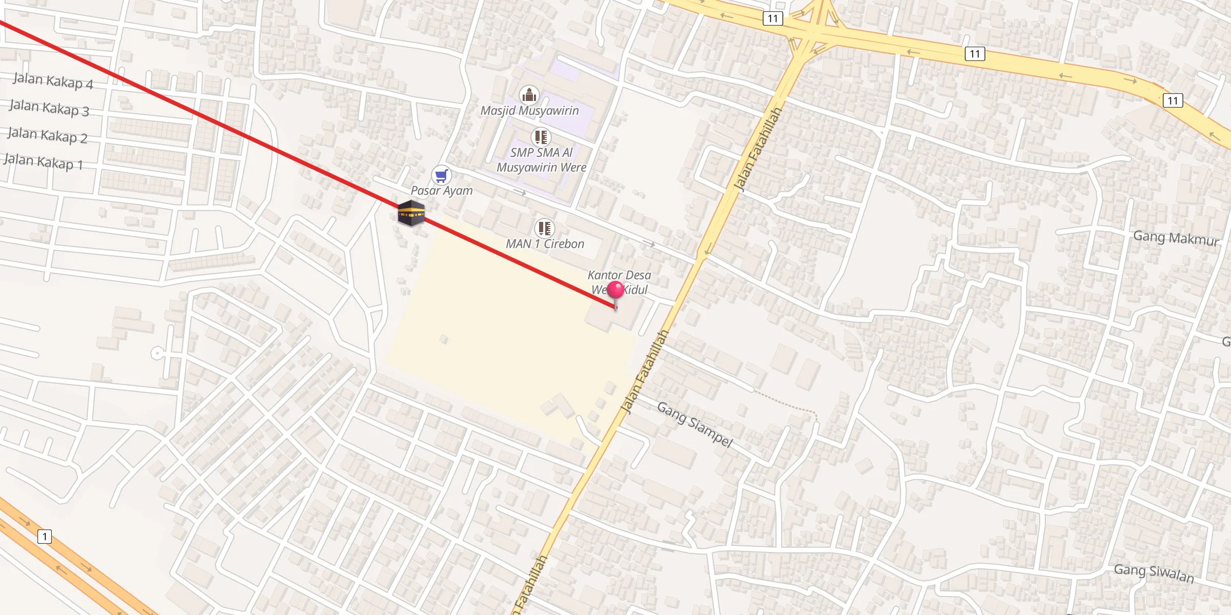 Carte de localisation : Masjid Al-Mustaqim