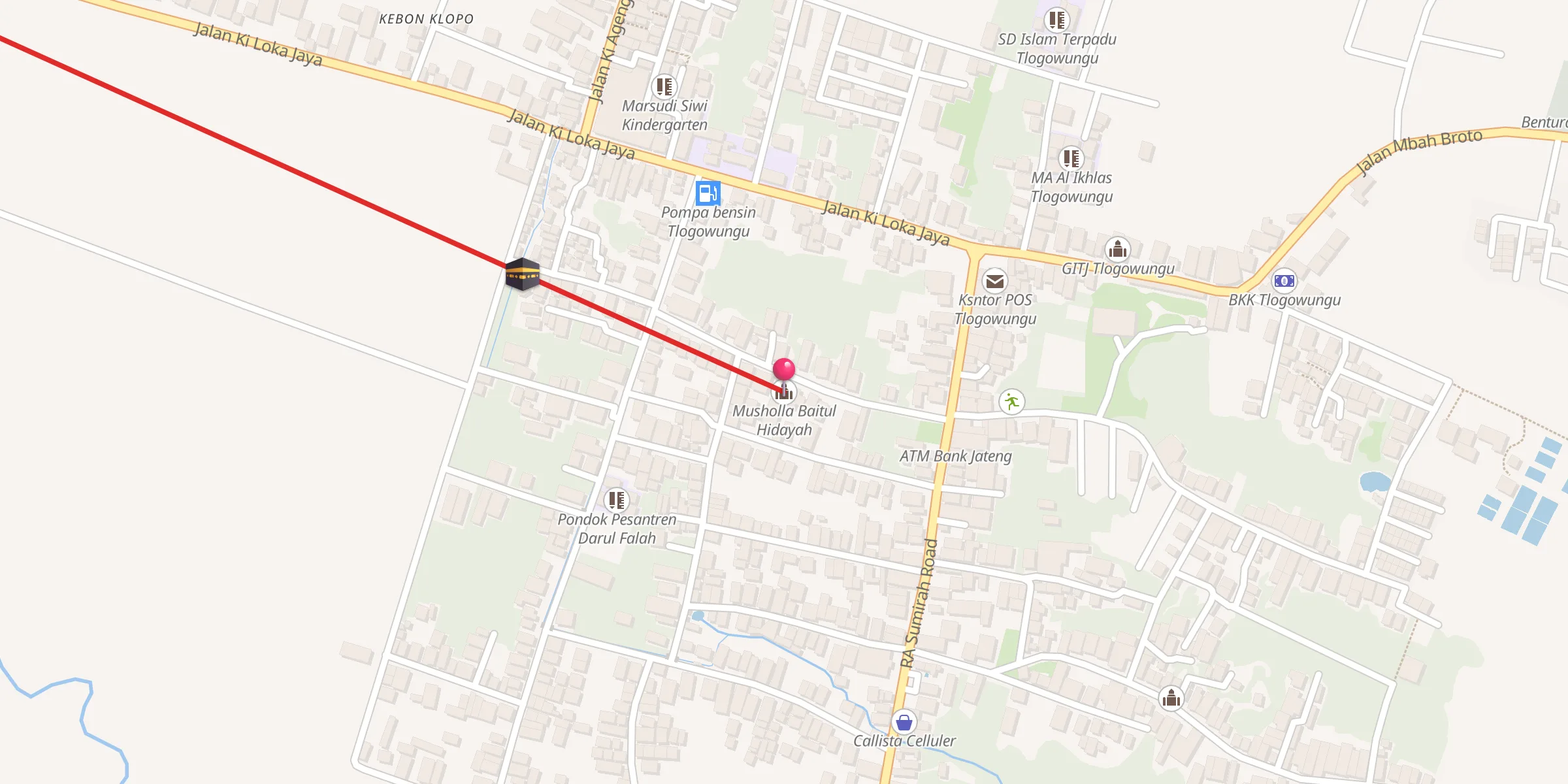 Carte de localisation : Musholla Baitul Hidayah