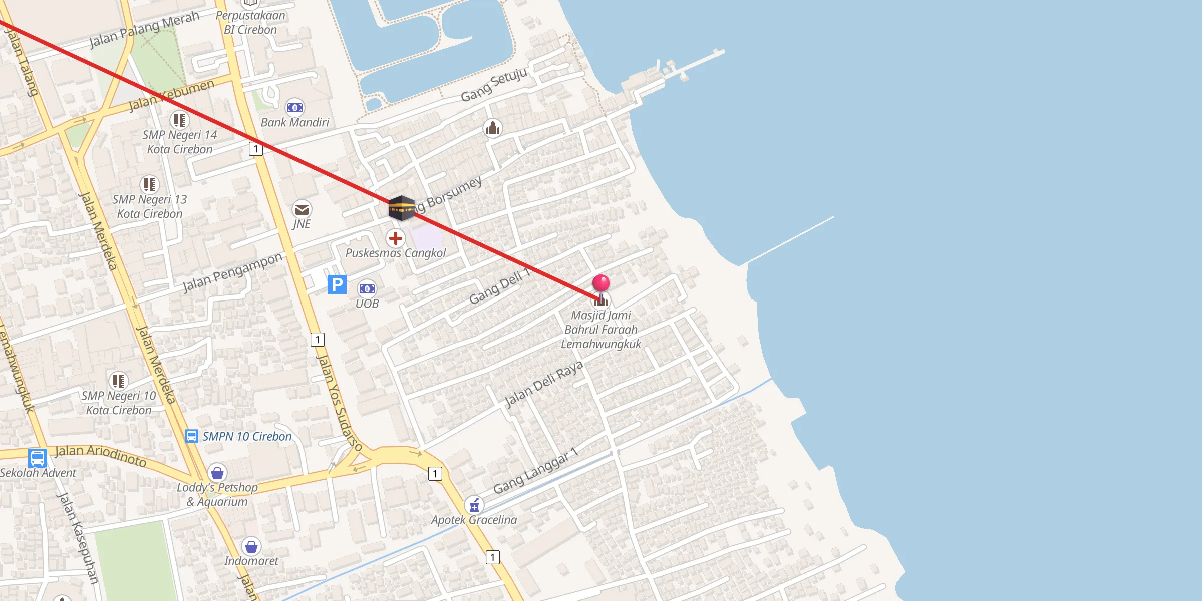 Carte de localisation : Masjid Jami Bahrul Faraah Lemahwungkuk