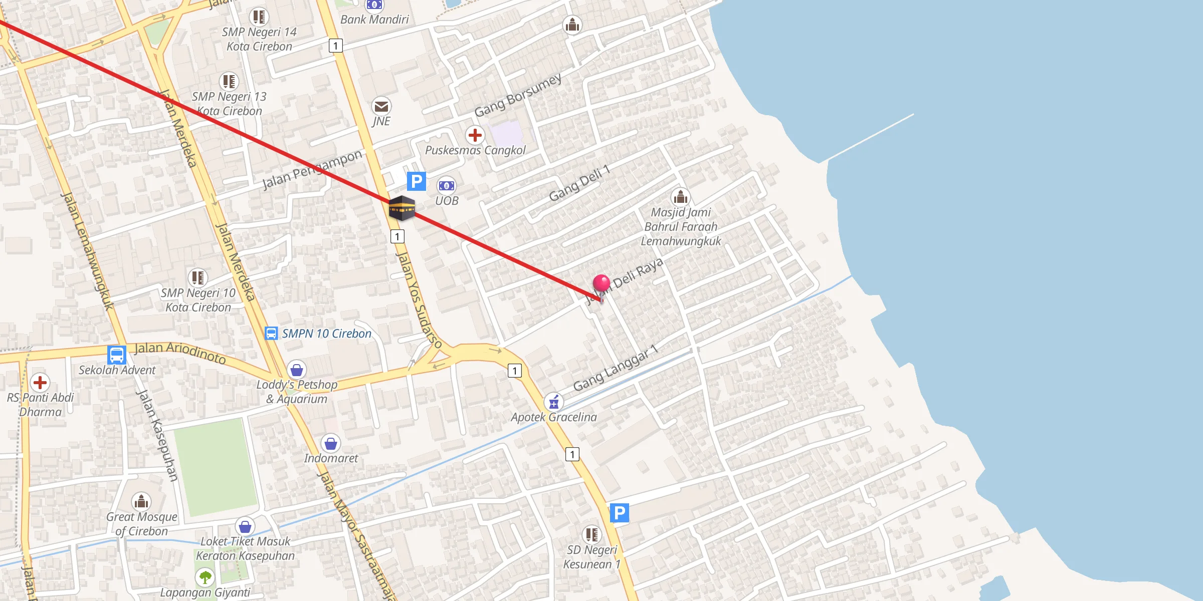 Carte de localisation : Masjid Aris Munandar Cangkol Selatan