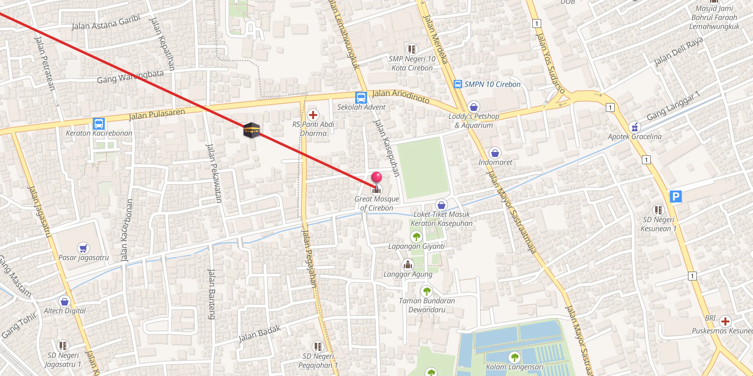 Carte de localisation : Masjid Agung Sang Cipta Rasa