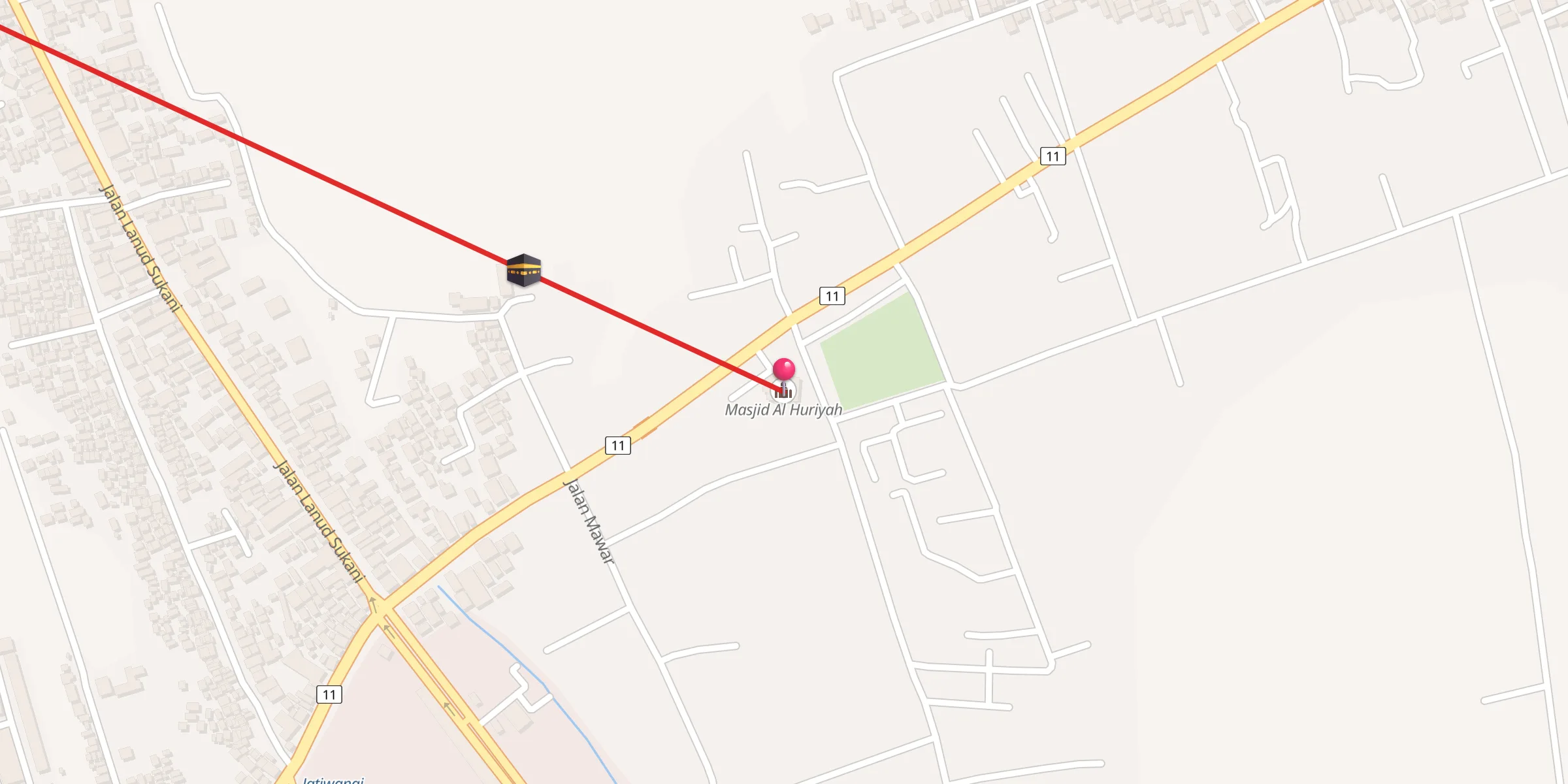Carte de localisation : Masjid Al Huriyah