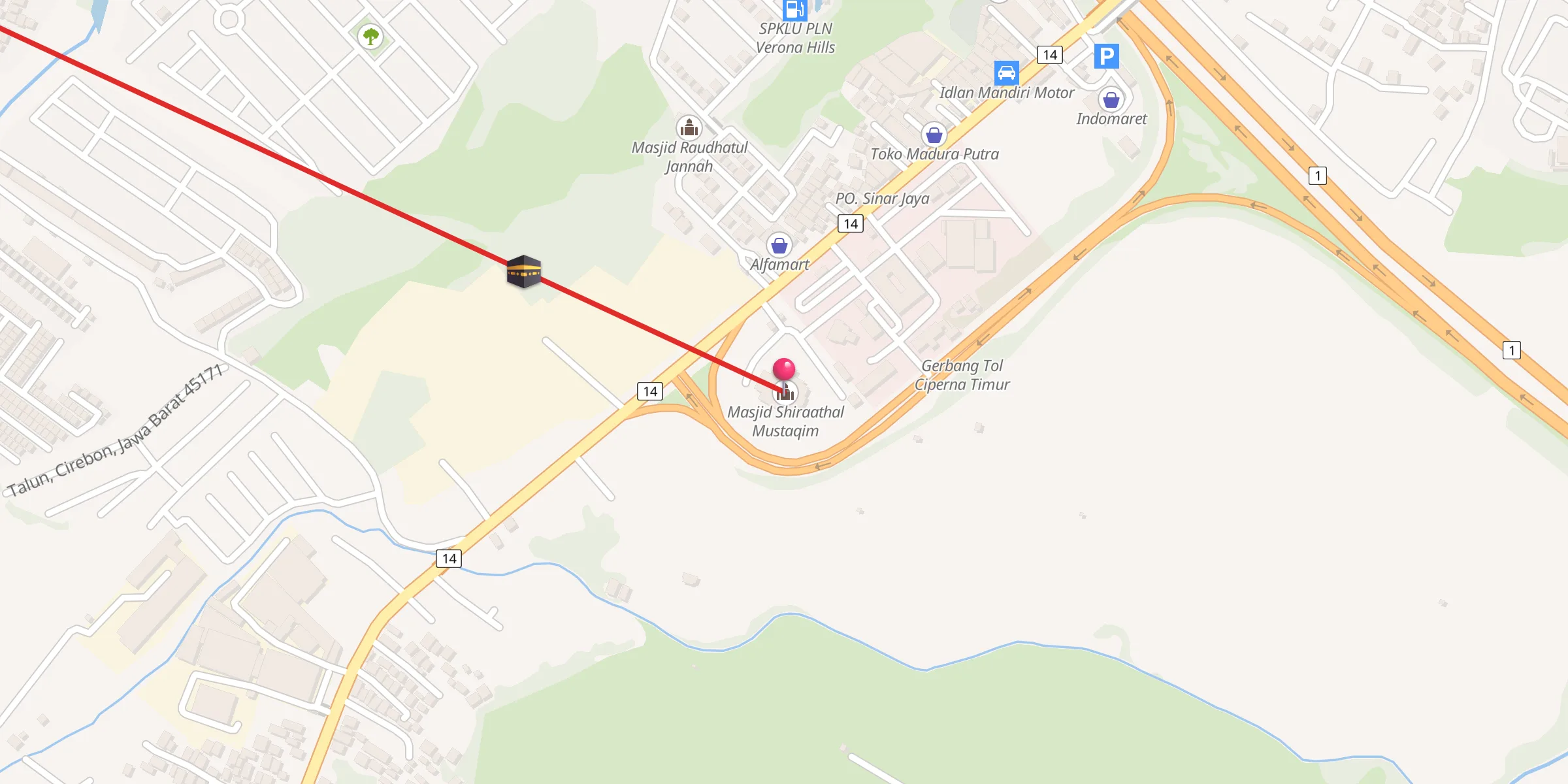 Carte de localisation : Masjid Shiraathal Mustaqim
