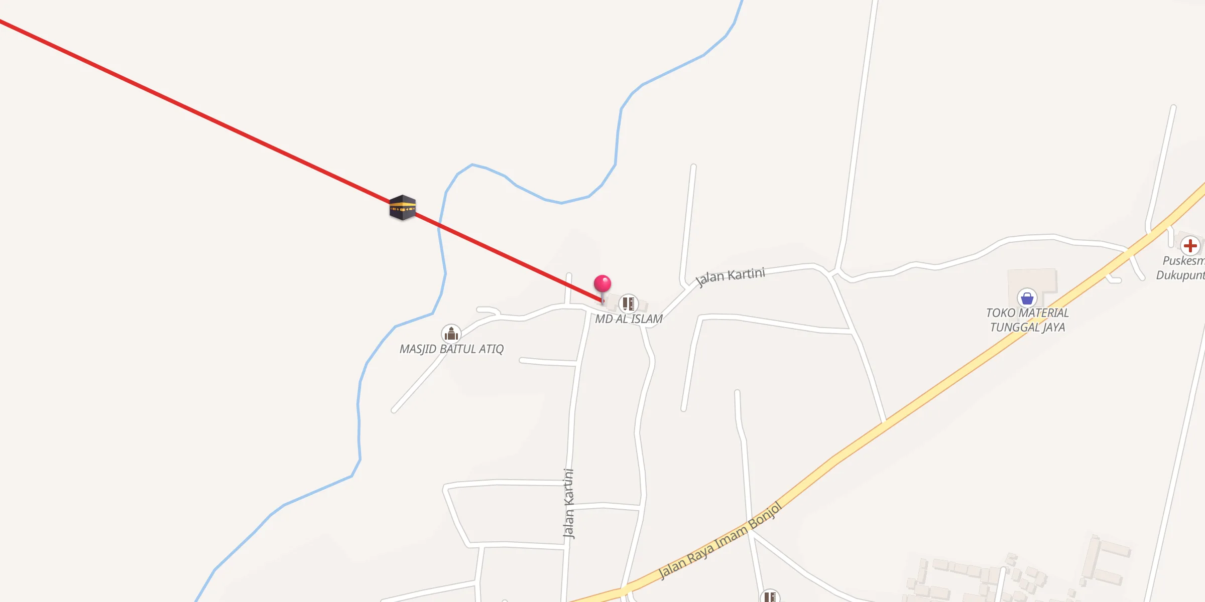 Carte de localisation : Mushola Baitul Atiq