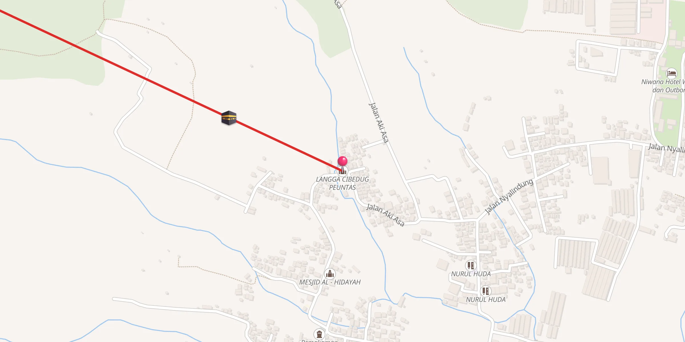 Carte de localisation : LANGGA CIBEDUG PEUNTAS