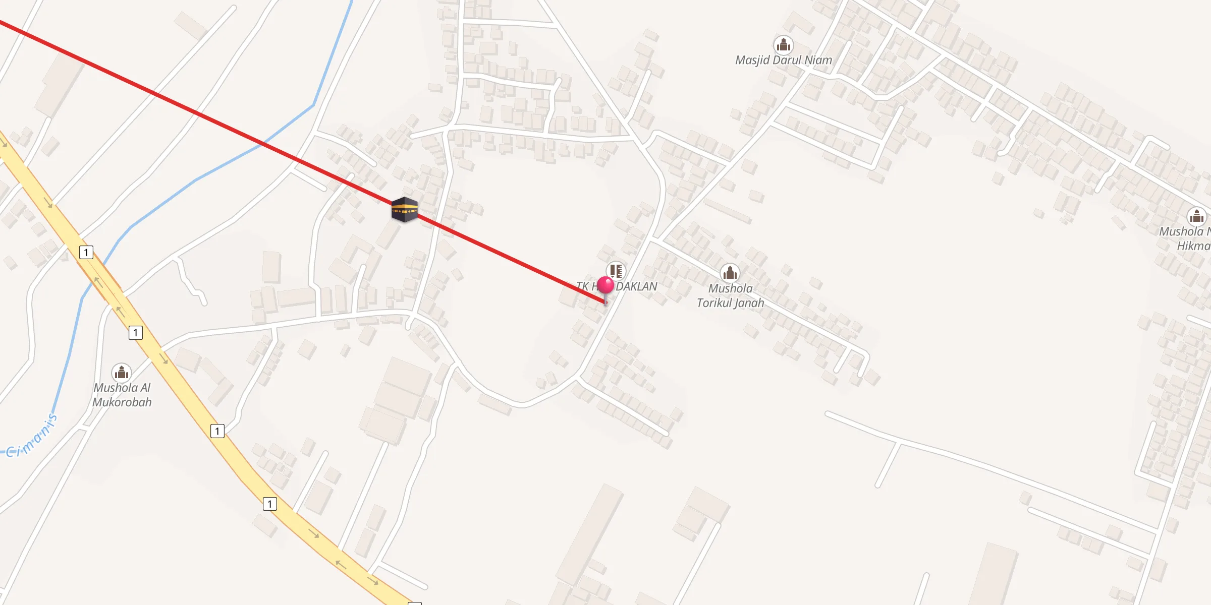 Carte de localisation : Mushola Al Hidayah