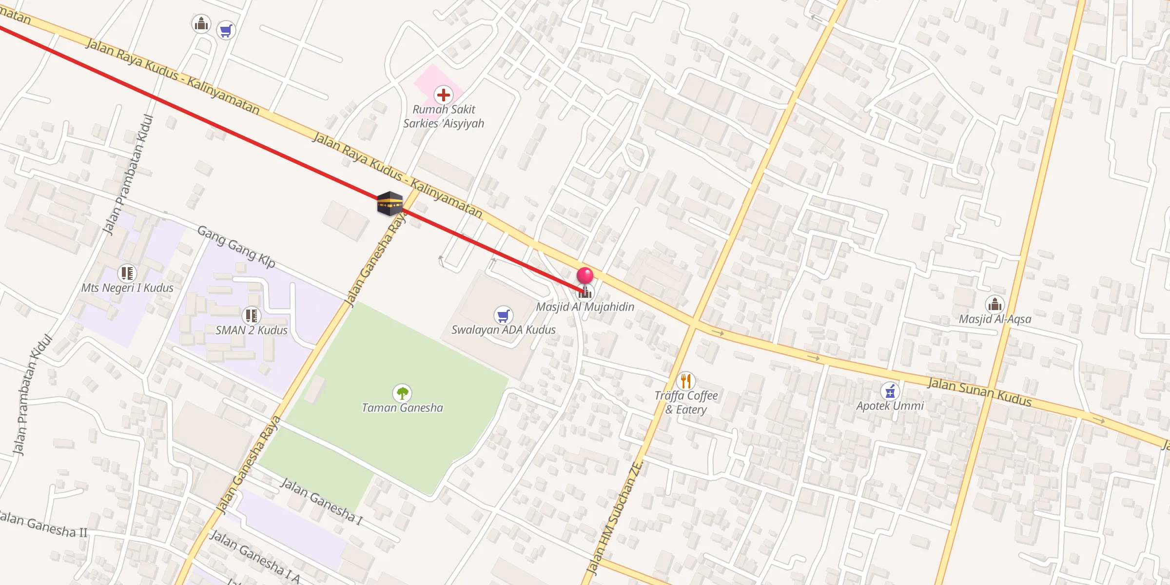 Carte de localisation : Masjid Al Mujahidin
