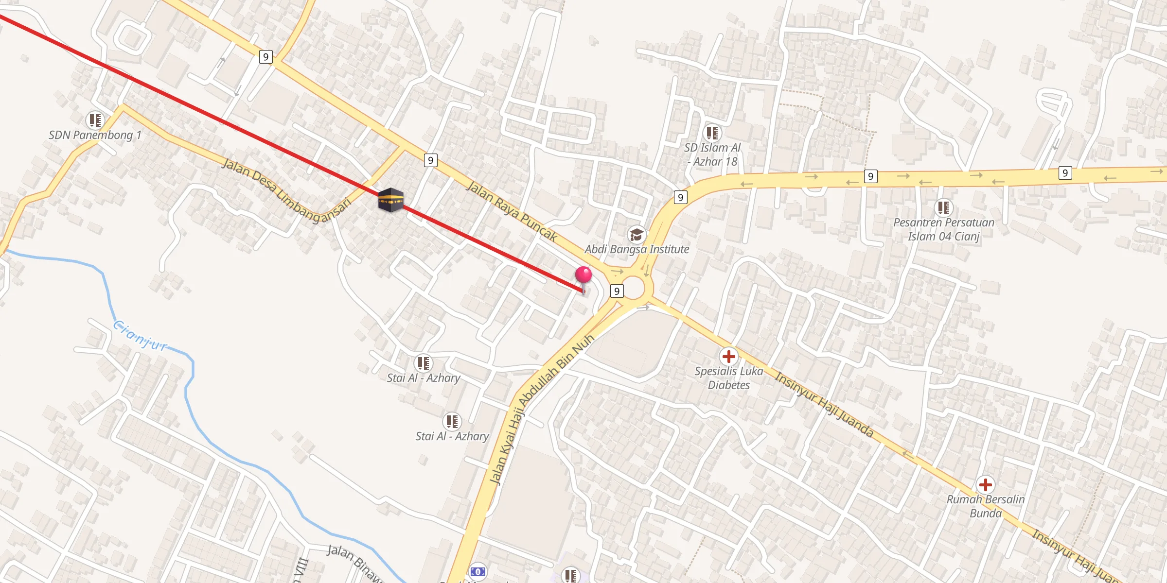 Carte de localisation : Masjid Kubro KH Abdullah bin Nuh Cianjur