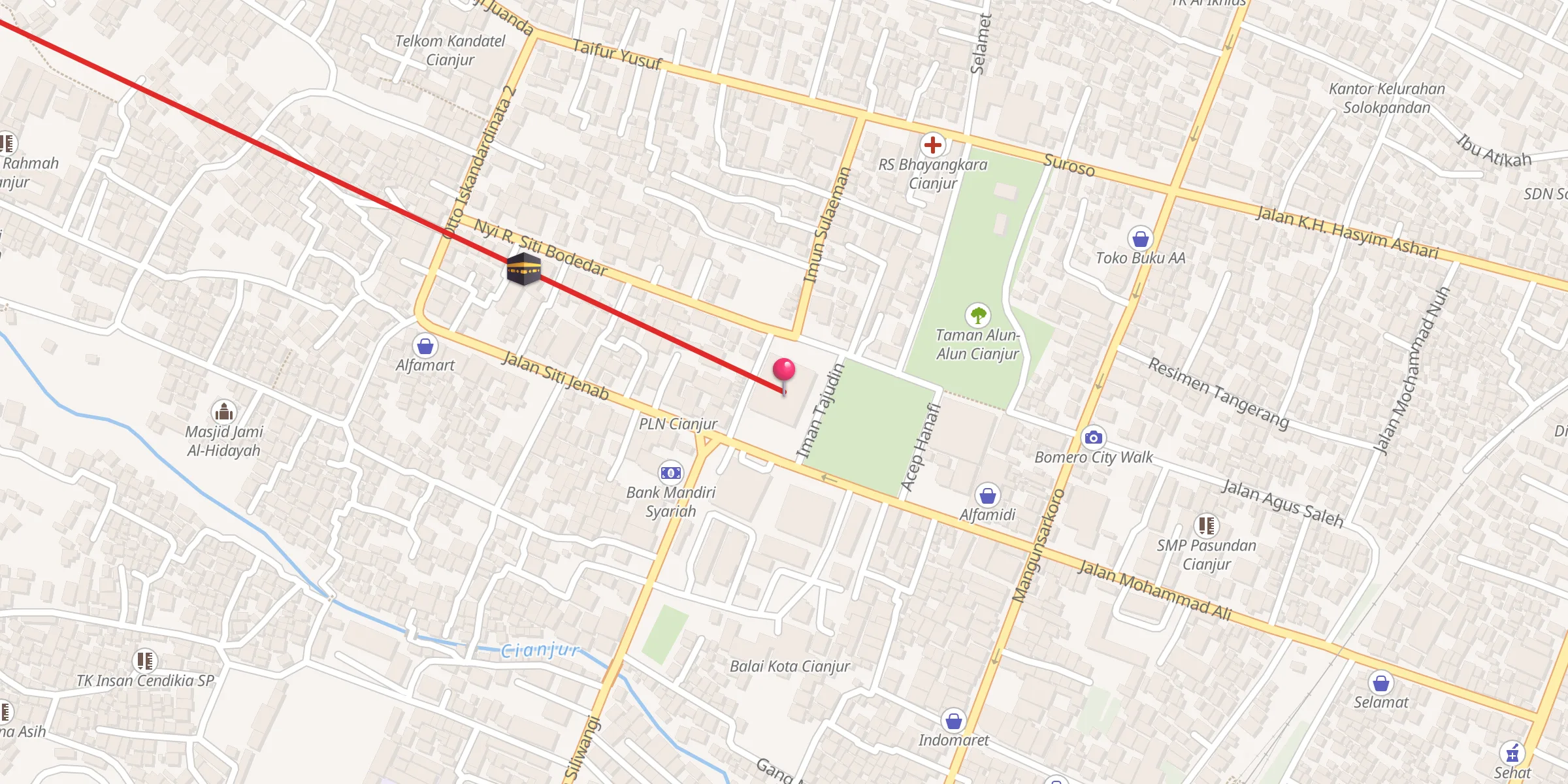 Carte de localisation : Masjid Agung Cianjur