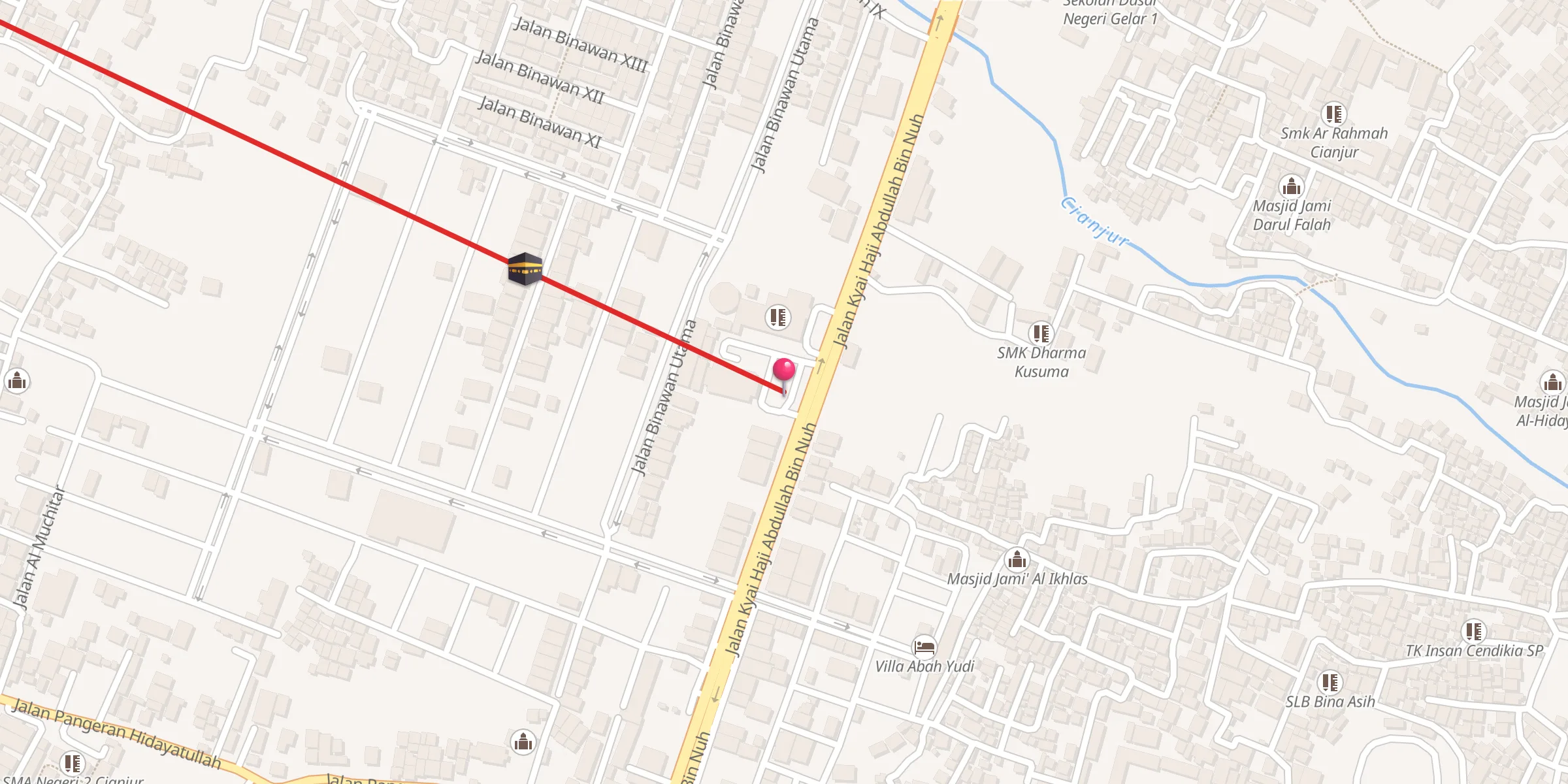 Carte de localisation : Masjid Assakinah Gedung Serbaguna Assakinah Cianjur