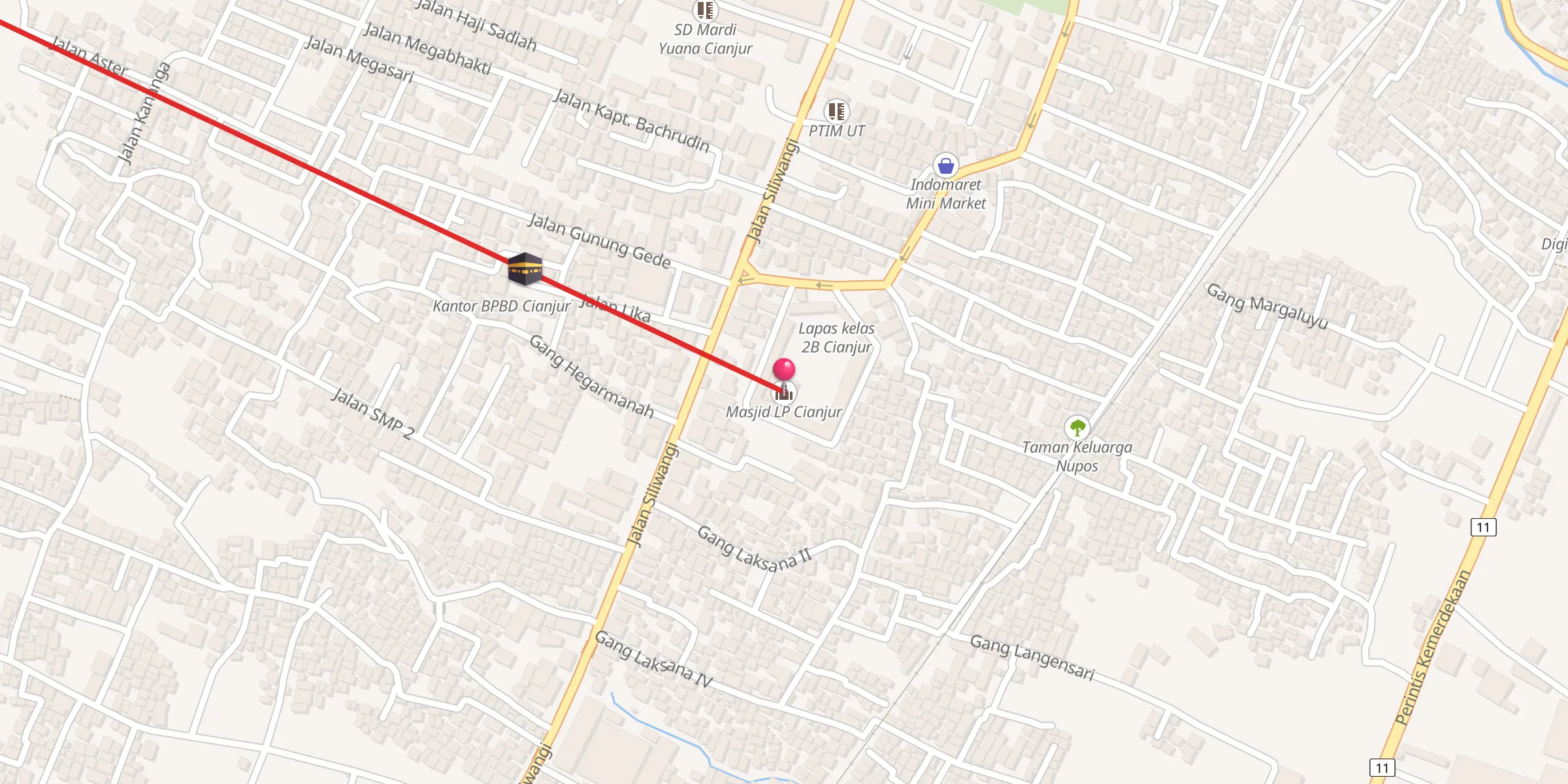 Carte de localisation : Masjid LP Cianjur