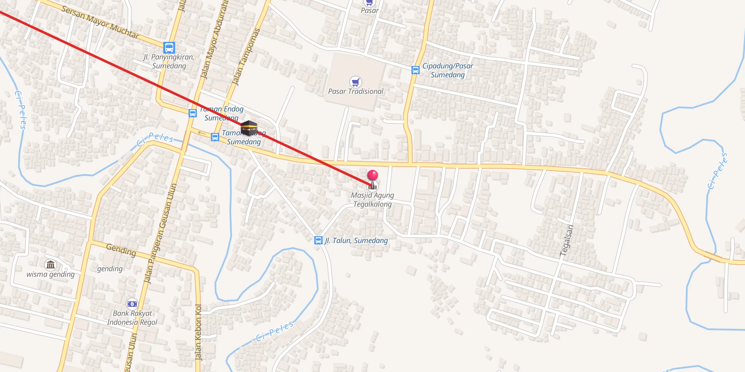 Carte de localisation : Masjid Agung Tegalkalong