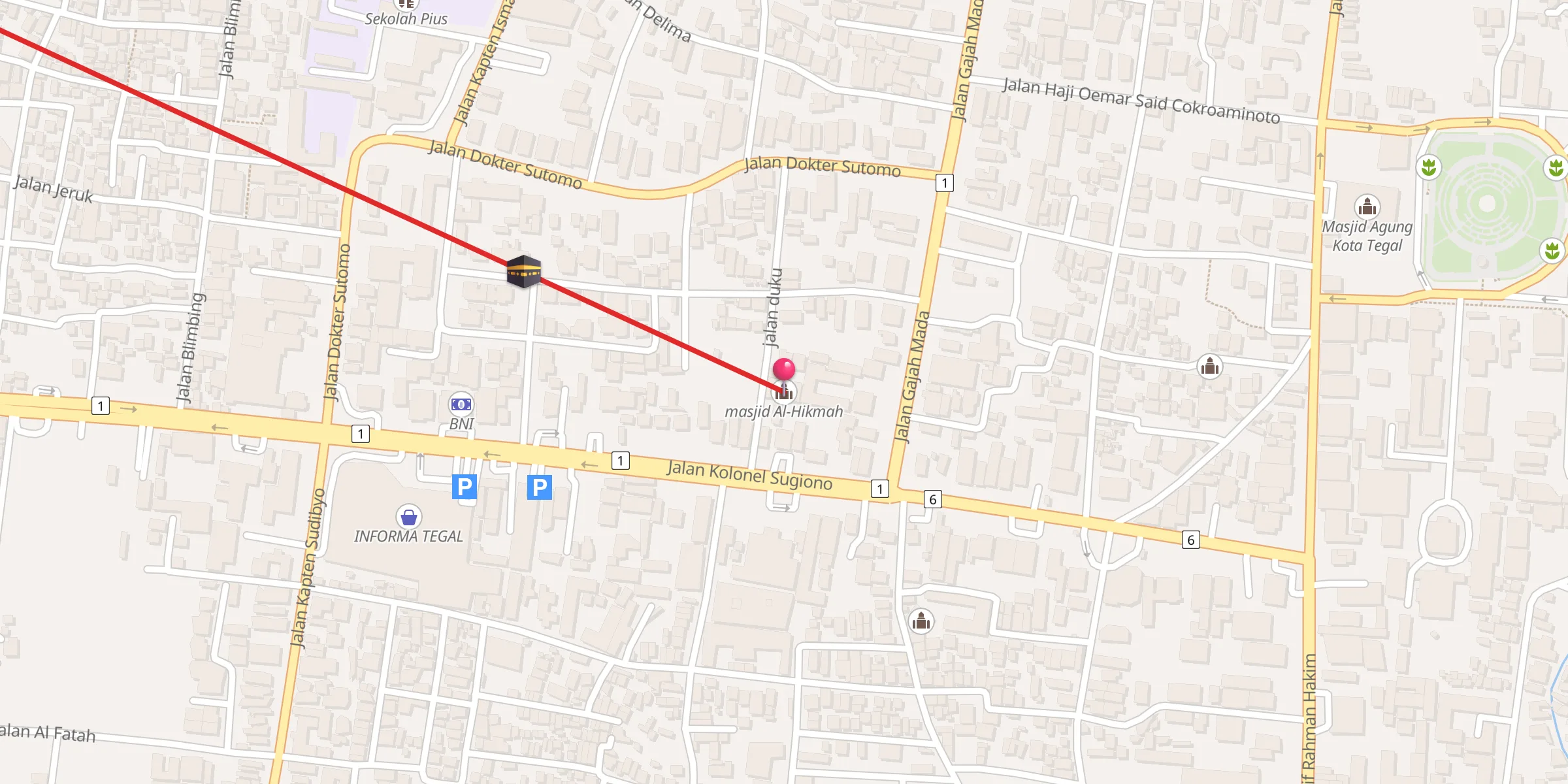 Carte de localisation : masjid Al-Hikmah