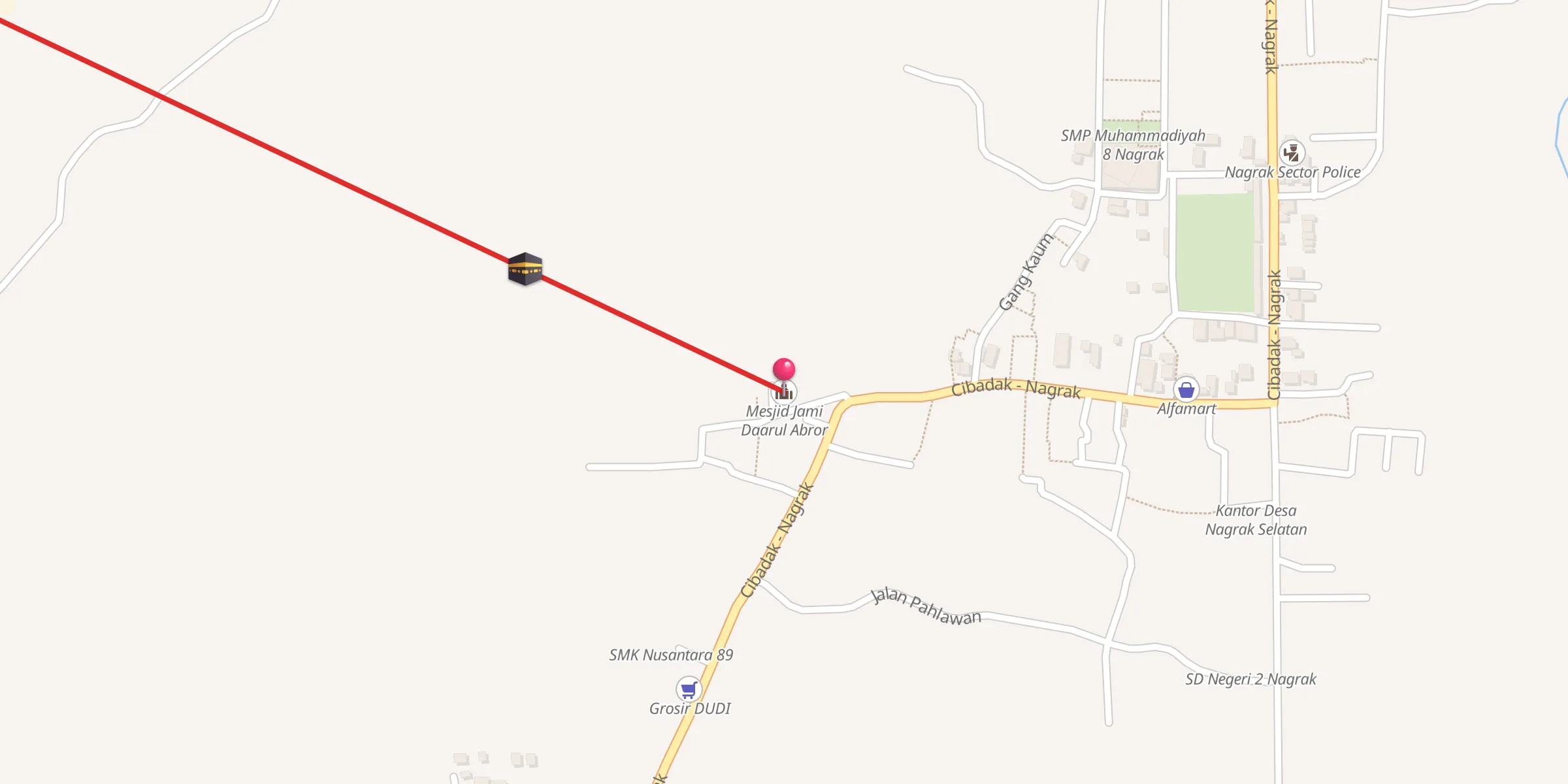 Carte de localisation : Mesjid Jami Daarul Abror