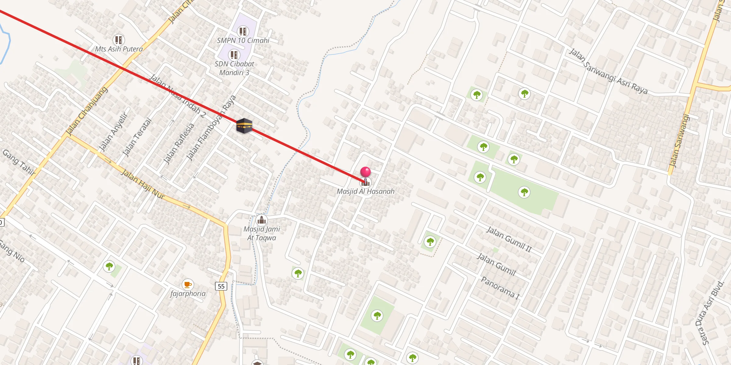 Carte de localisation : Masjid Al Hasanah