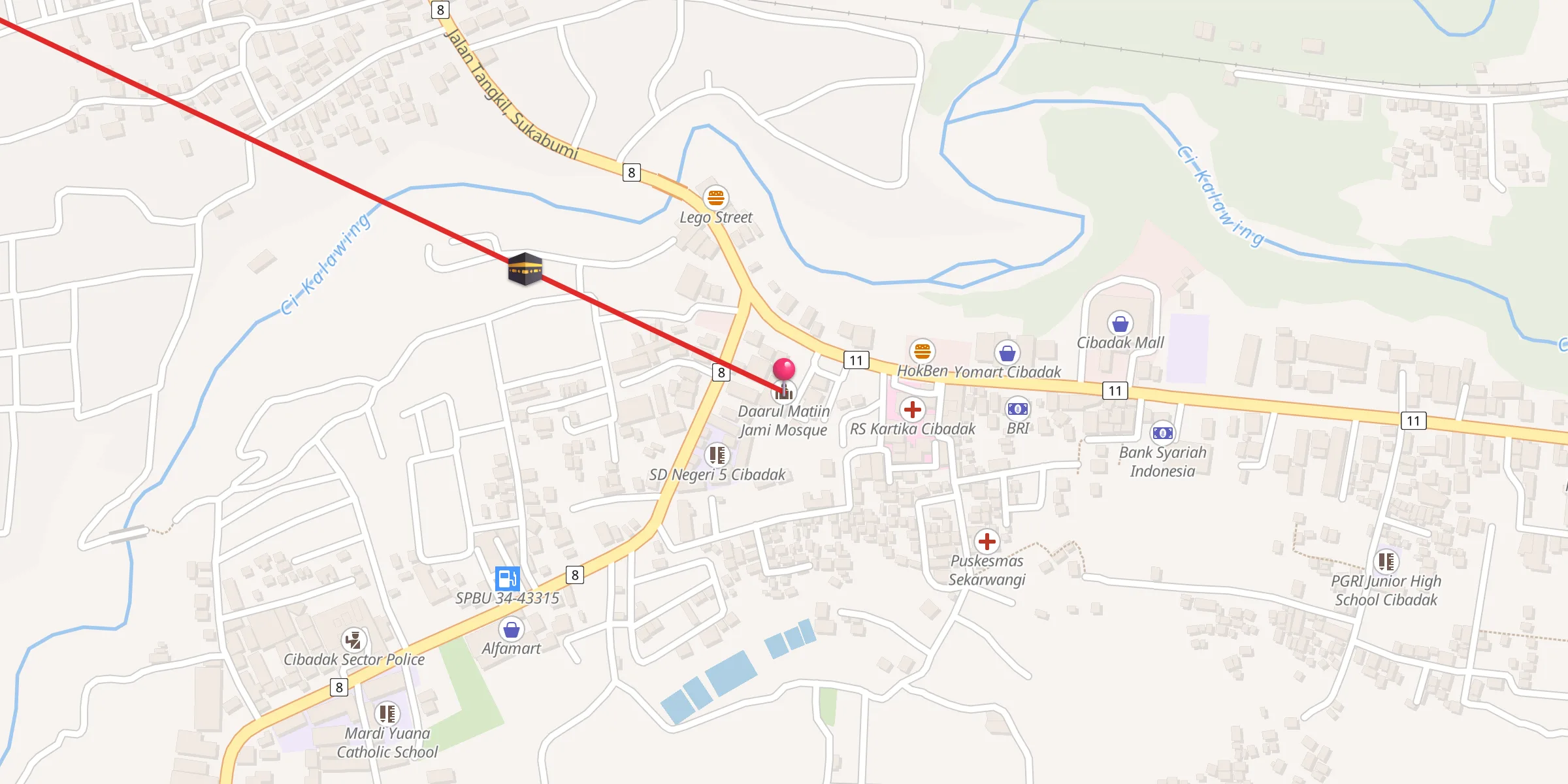 Carte de localisation : Mesjid Jami Daarul Matiin
