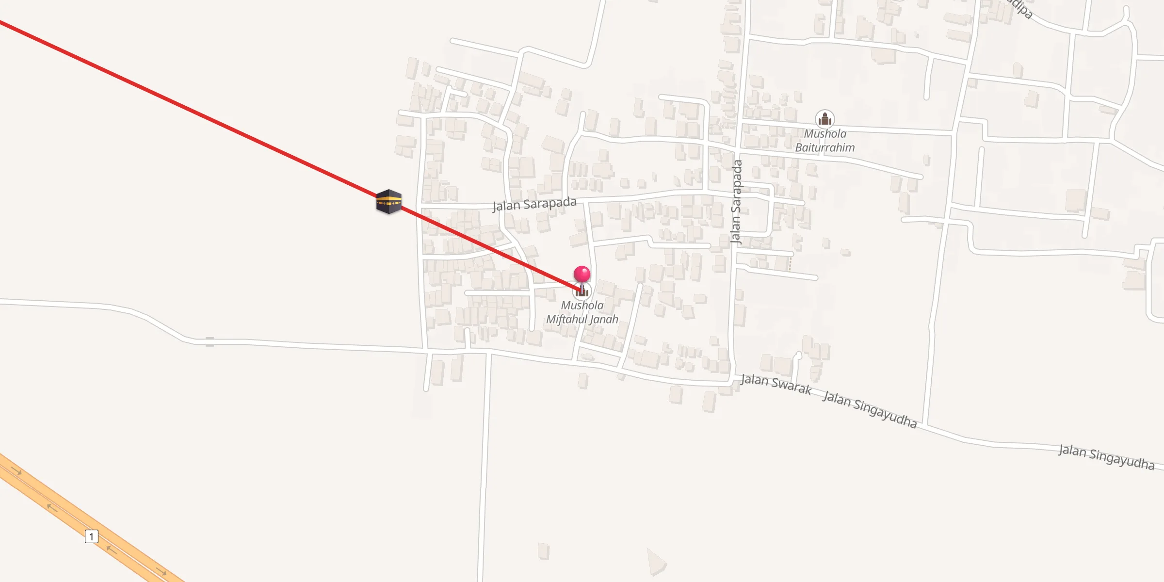 Carte de localisation : Mushola Miftahul Janah