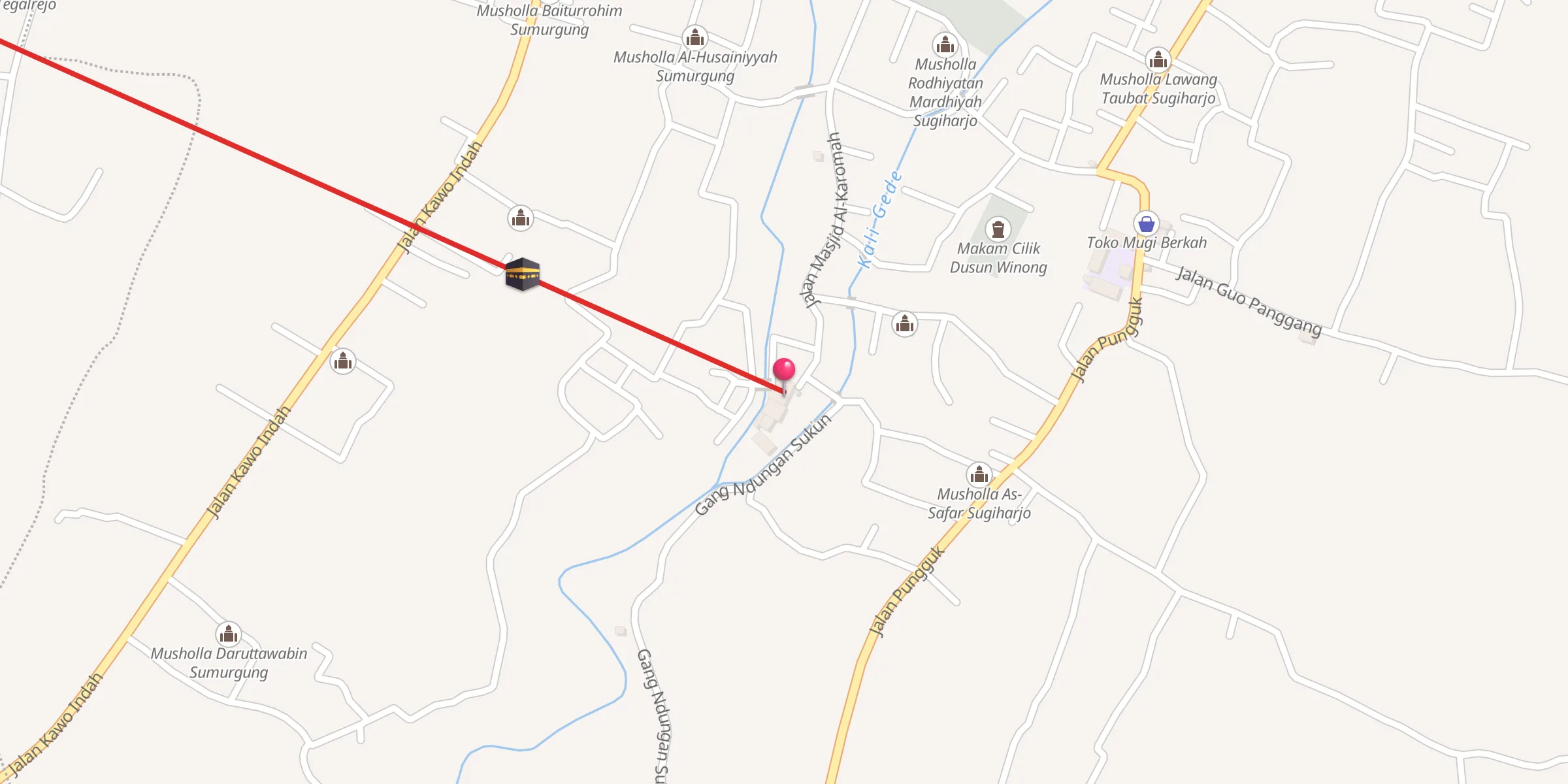 Carte de localisation : Masjid Al-Karomah Sugiharjo