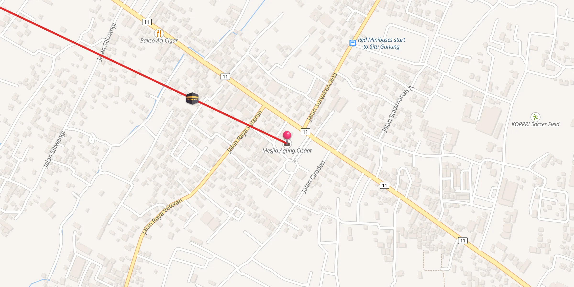 Carte de localisation : Mesjid Agung Cisaat