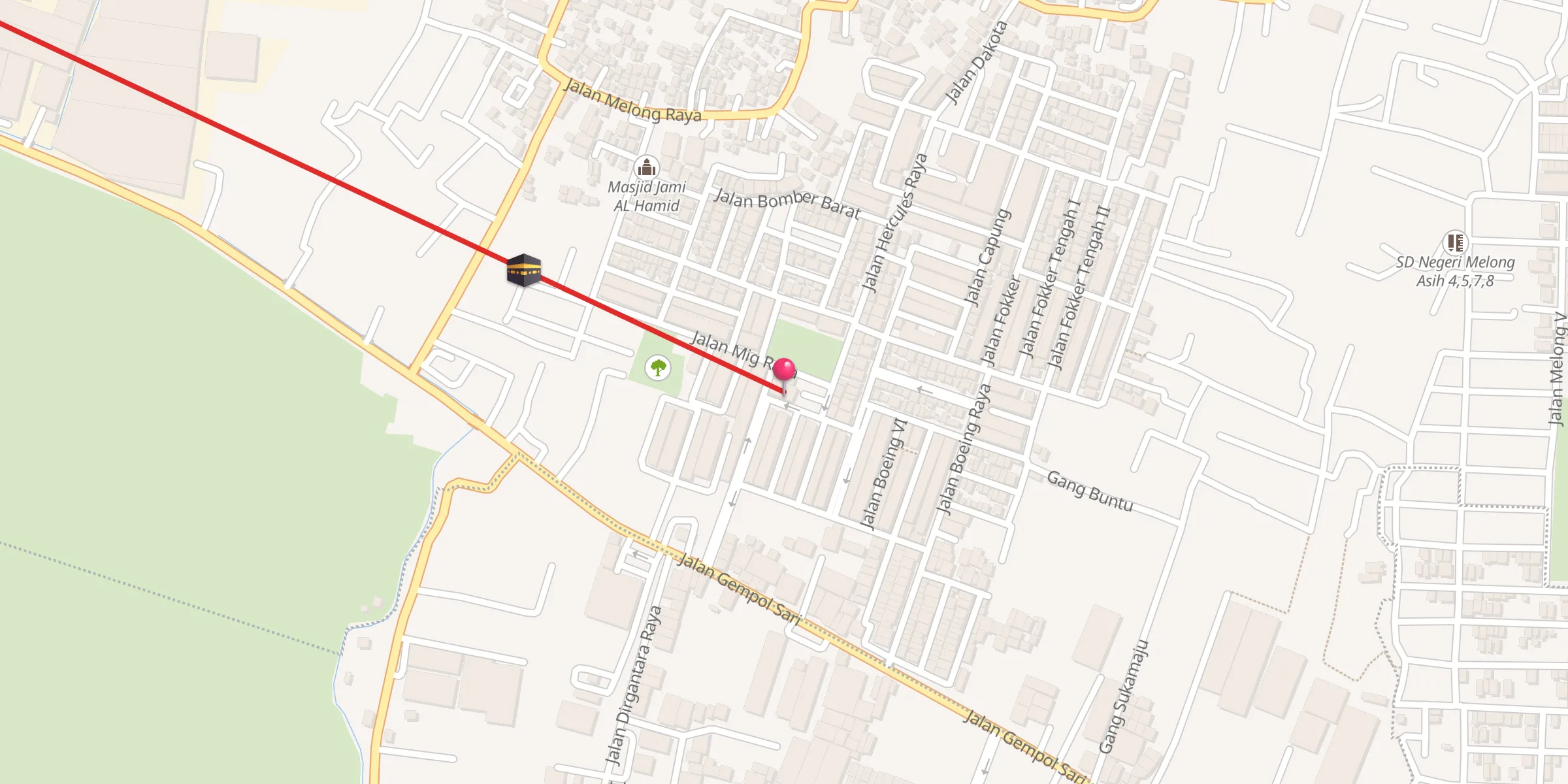 Carte de localisation : masjid Nurul Iman