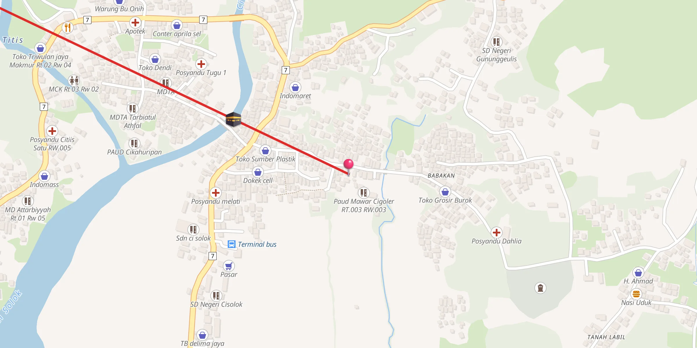 Carte de localisation : Masjid Baiturrahman - Cigoler