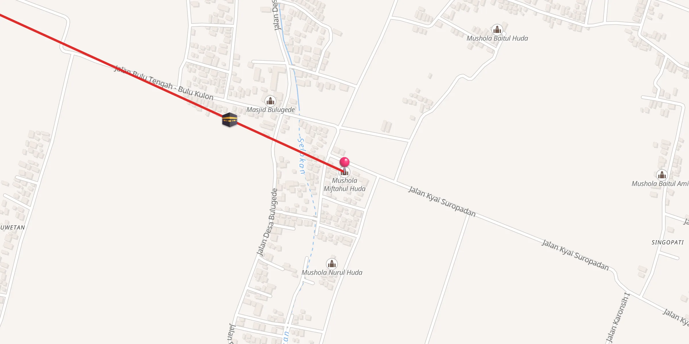 Carte de localisation : Mushola Miftahul Huda