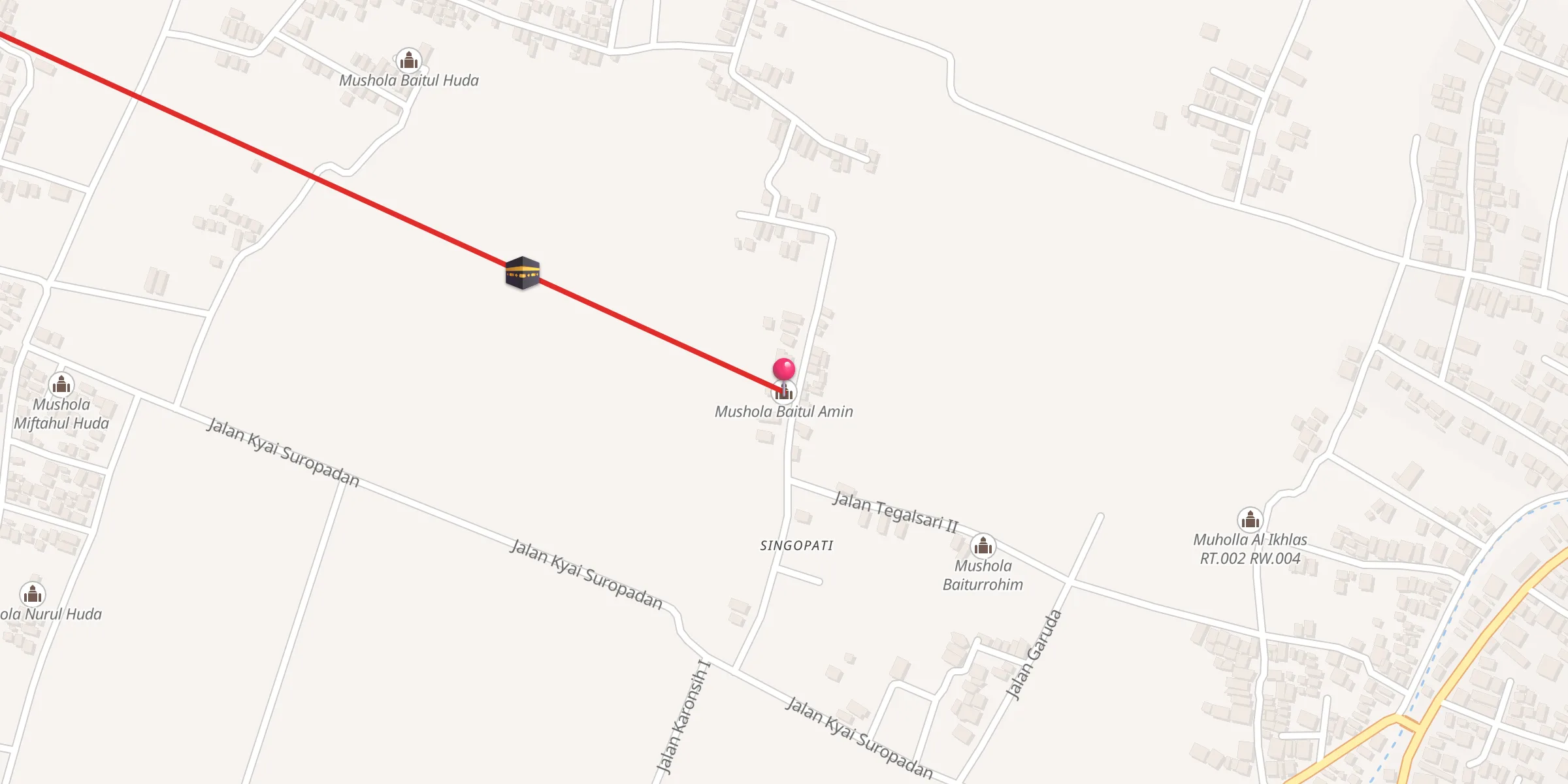 Carte de localisation : Mushola Baitul Amin