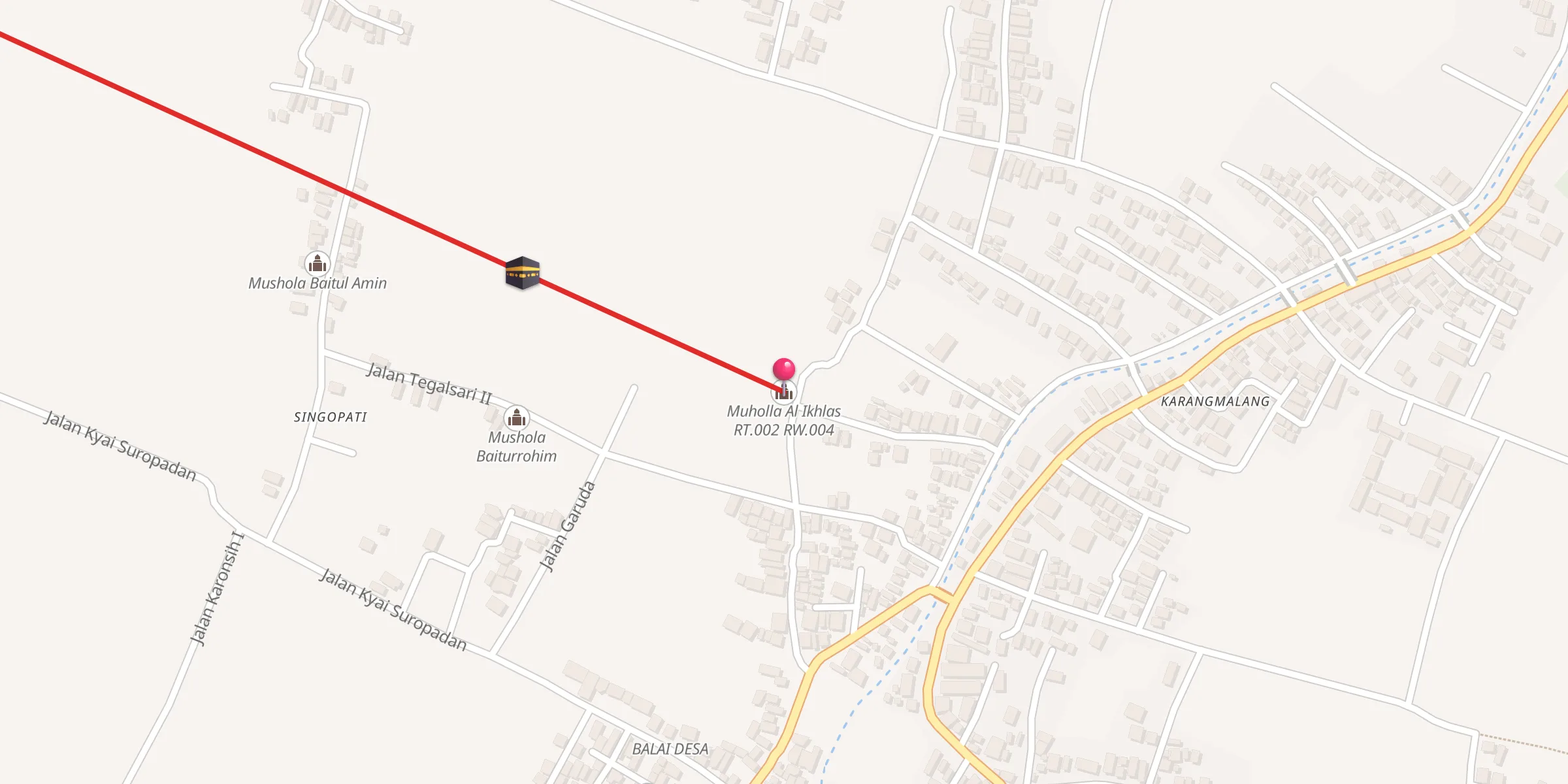 Carte de localisation : Muholla Al Ikhlas RT.002 RW.004