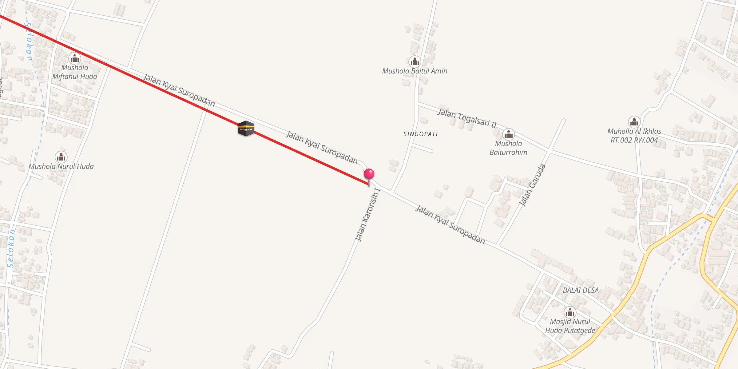 Carte de localisation : Mushola Baitul Ihsan