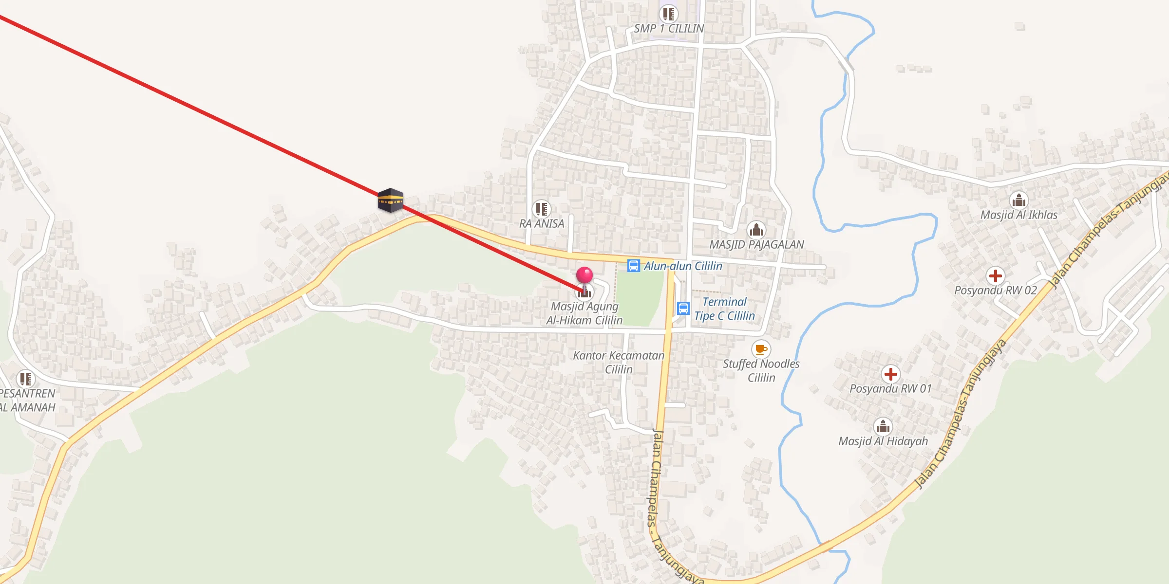Carte de localisation : Masjid Agung Al-Hikam Cililin