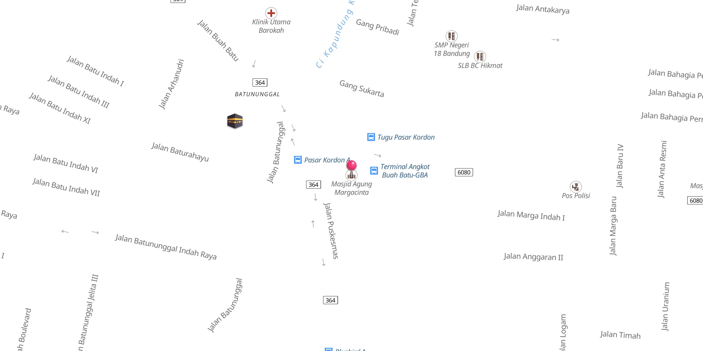 Carte de localisation : Masjid Agung Margacinta