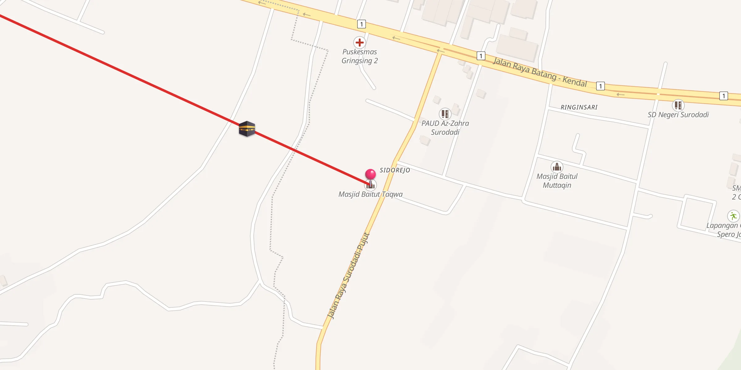Carte de localisation : Masjid Baitut Taqwa ꦩꦱ꧀ꦗꦶꦢ꧀ꦧꦻꦠꦸꦠ꧀ꦠꦐ꧀ꦮ