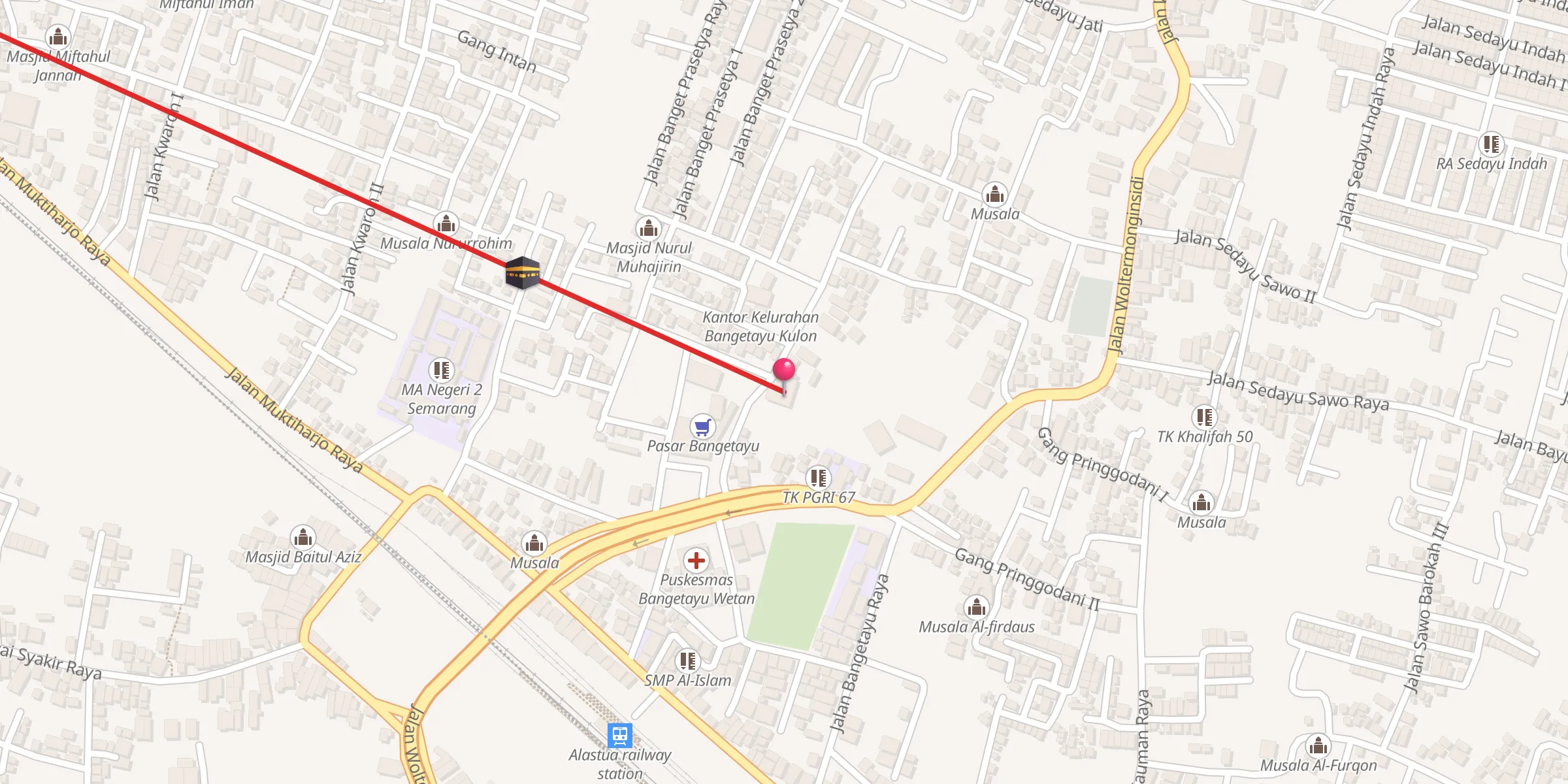 Carte de localisation : Majid Jami' Al-Masykur