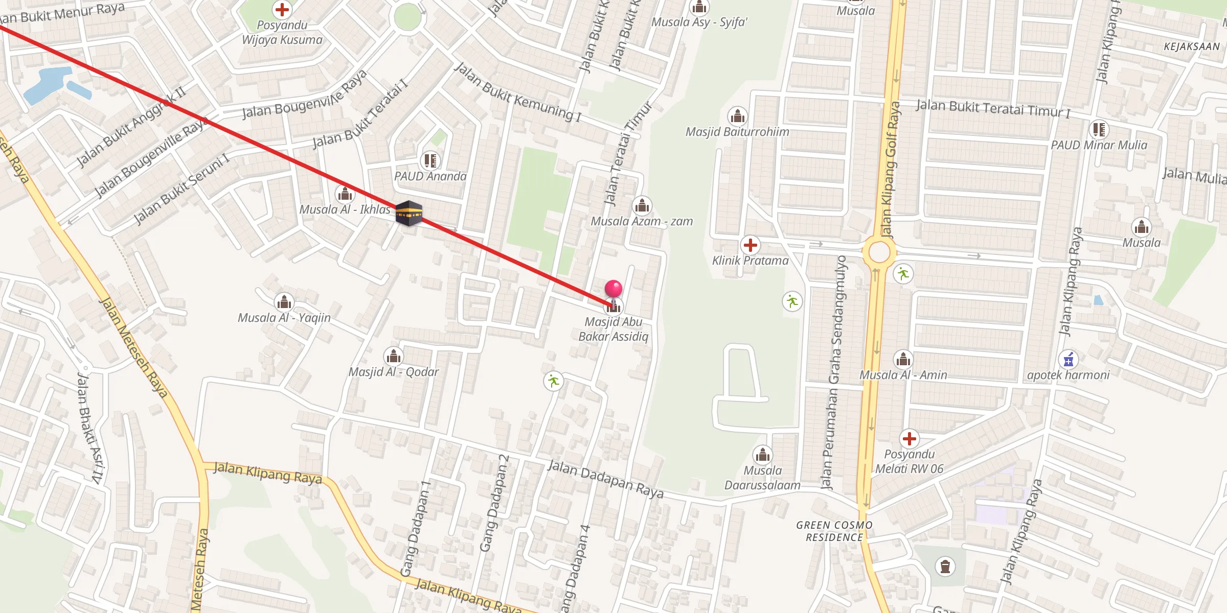 Carte de localisation : Masjid Abu Bakar Assidiq