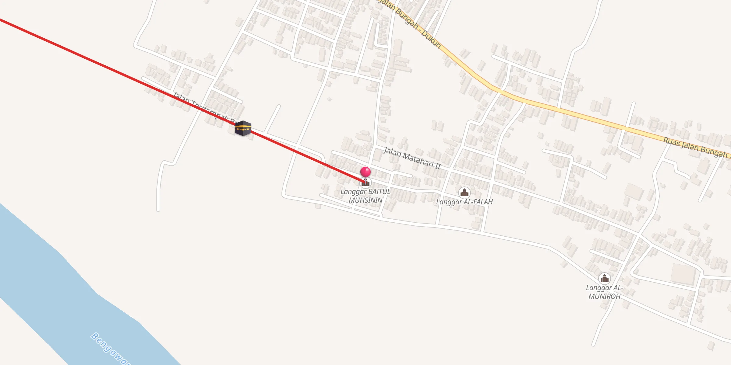 Carte de localisation : Langgar BAITUL MUHSININ