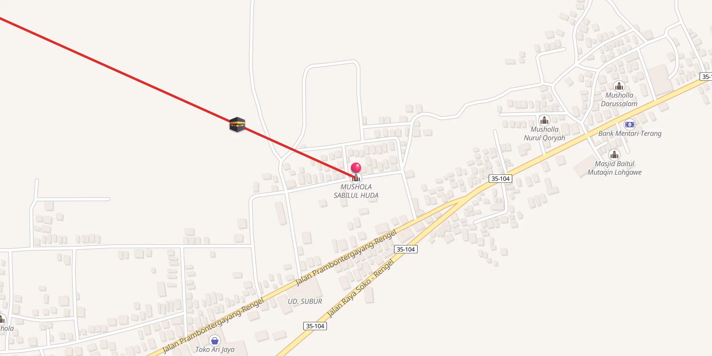 Carte de localisation : MUSHOLA SABILUL HUDA