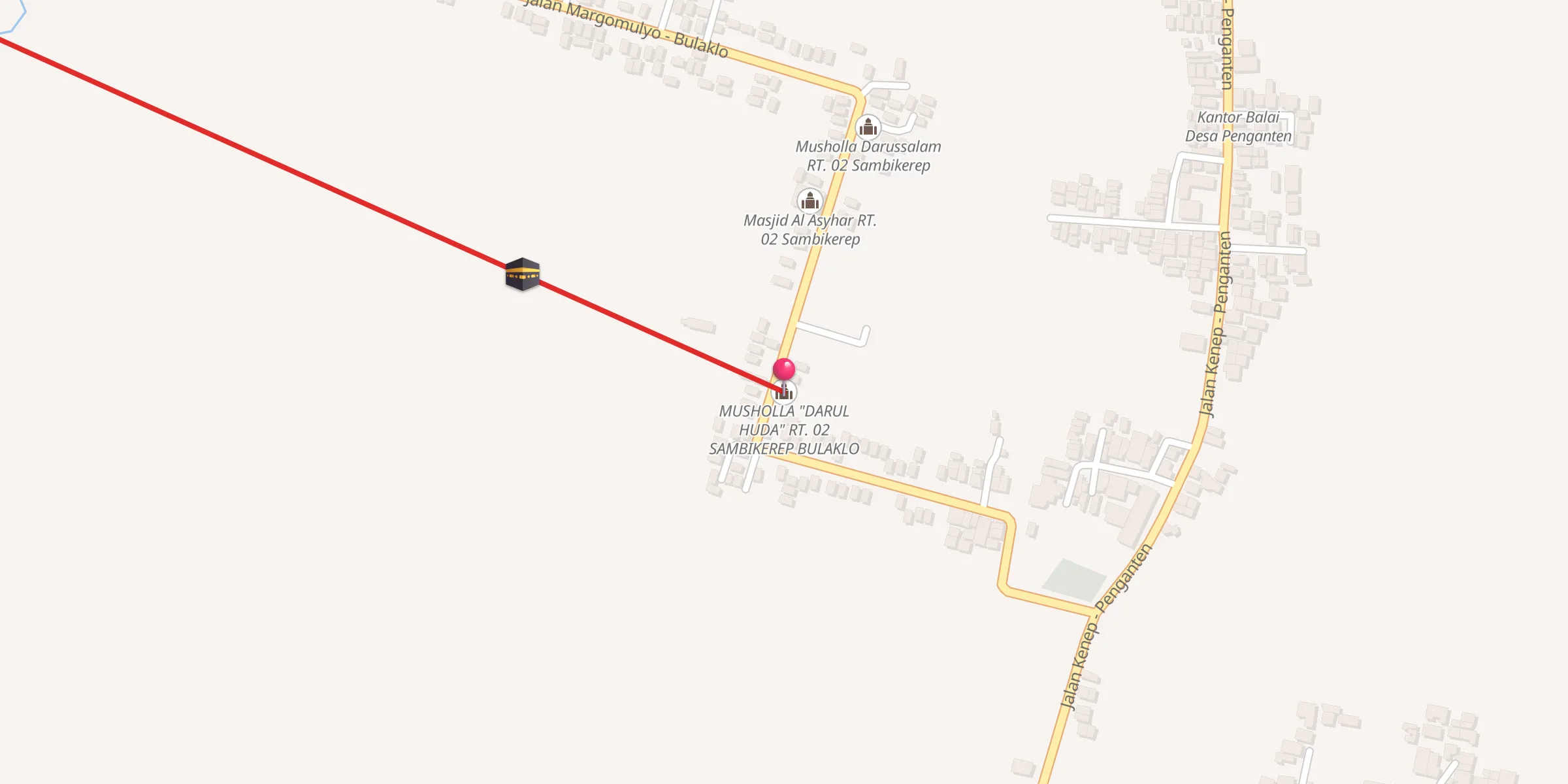 Carte de localisation : MUSHOLLA "DARUL HUDA" RT. 02 SAMBIKEREP BULAKLO
