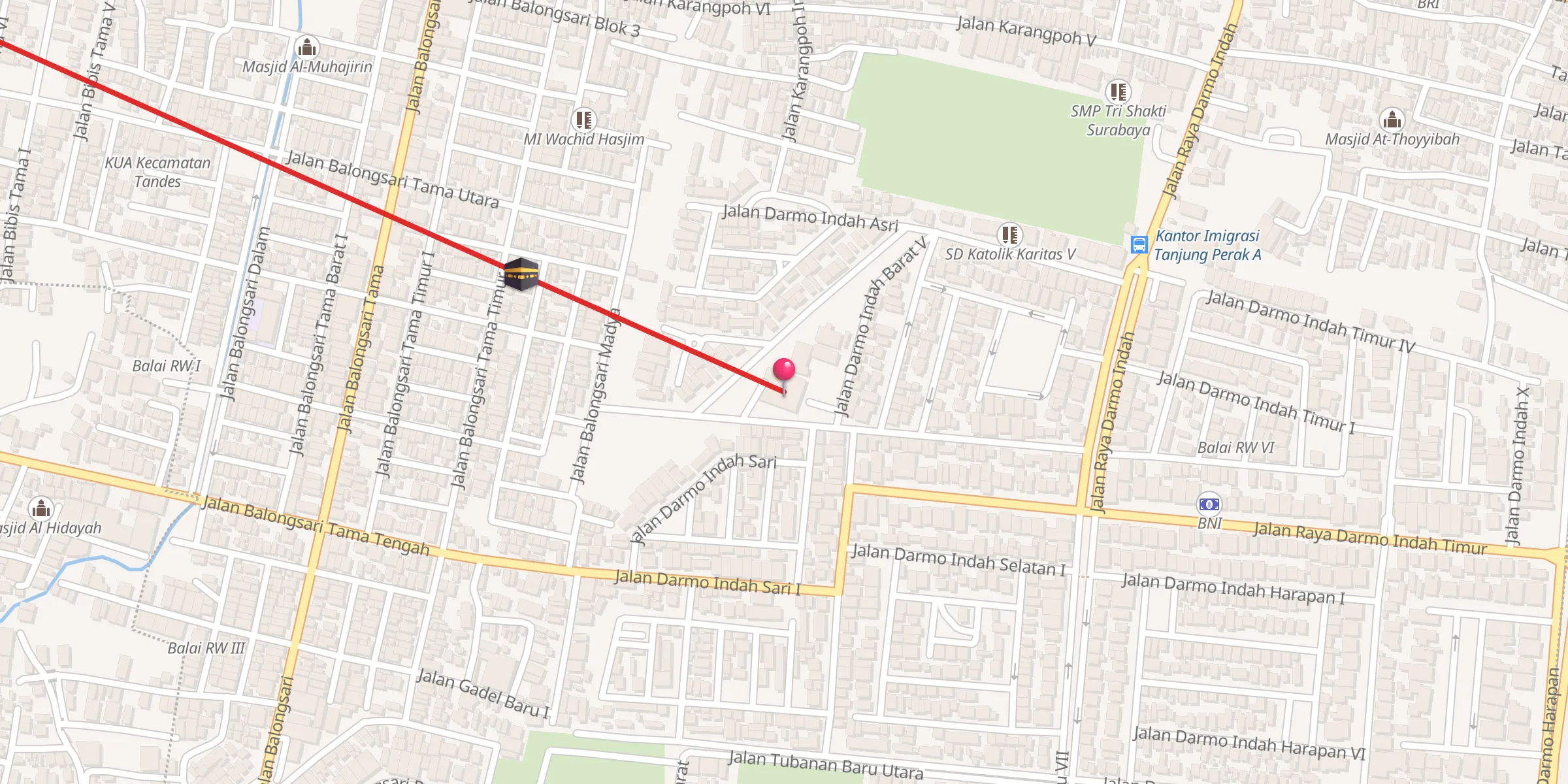 Carte de localisation : Masjdi Al-Hidayah