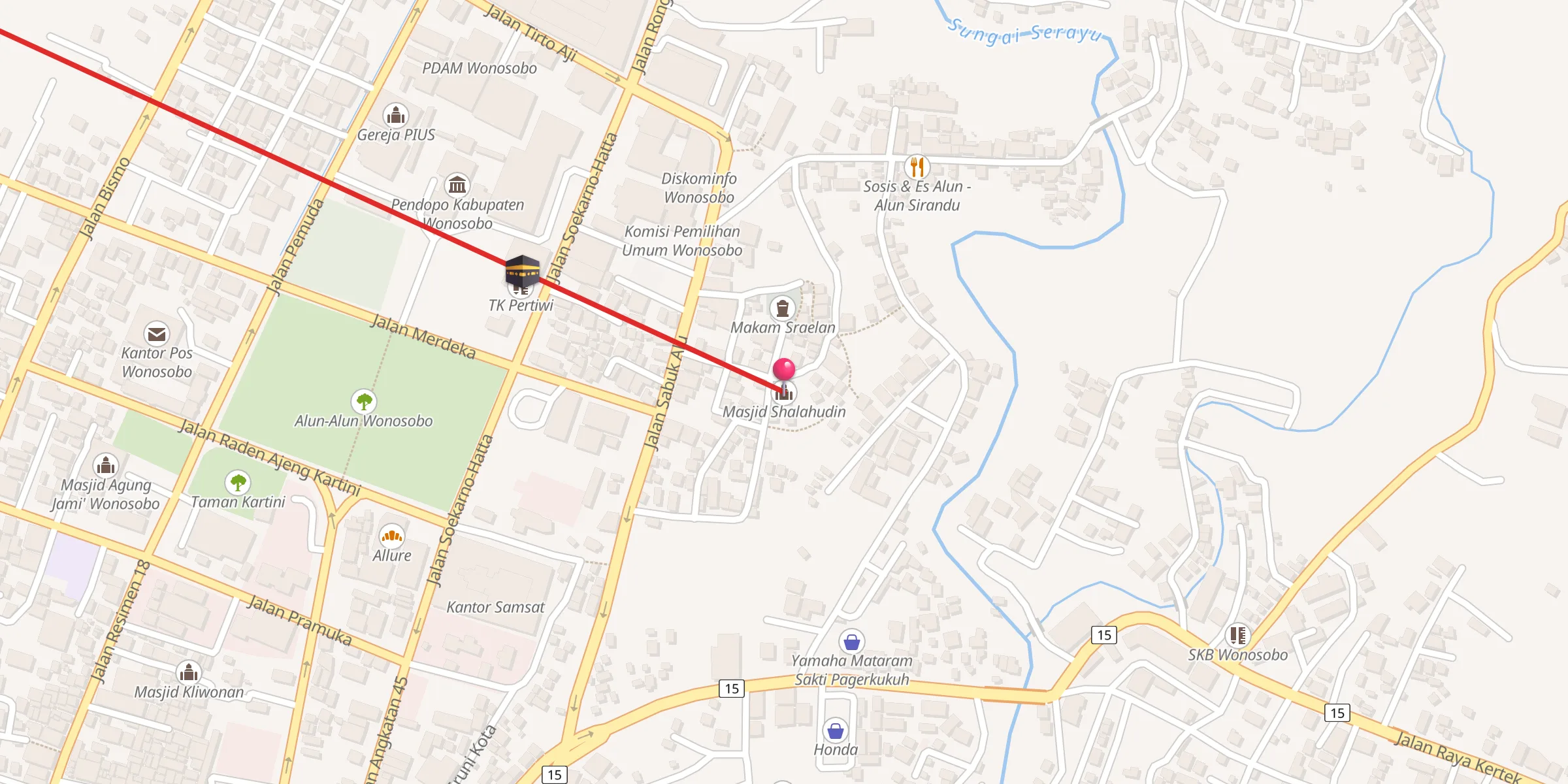 Carte de localisation : Masjid Shalahuddin Sabuk Alu