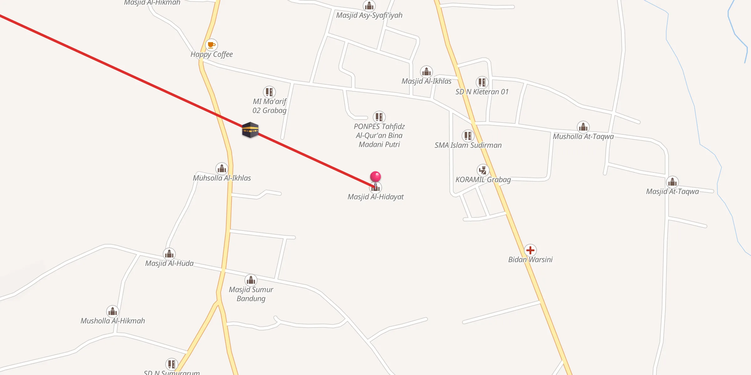 Carte de localisation : Masjid Al-Hidayat