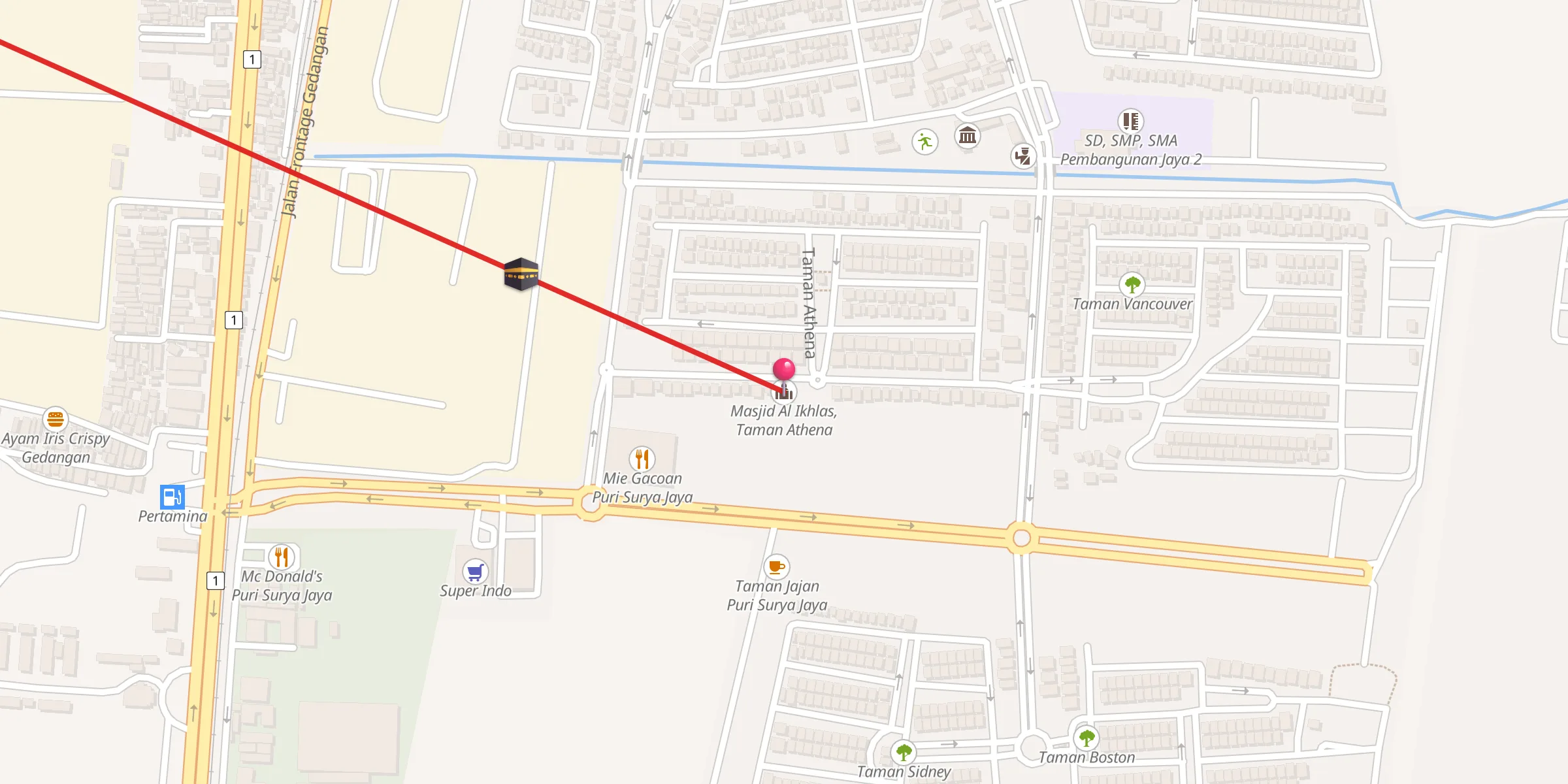 Carte de localisation : Masjid Al Ikhlas, Taman Athena