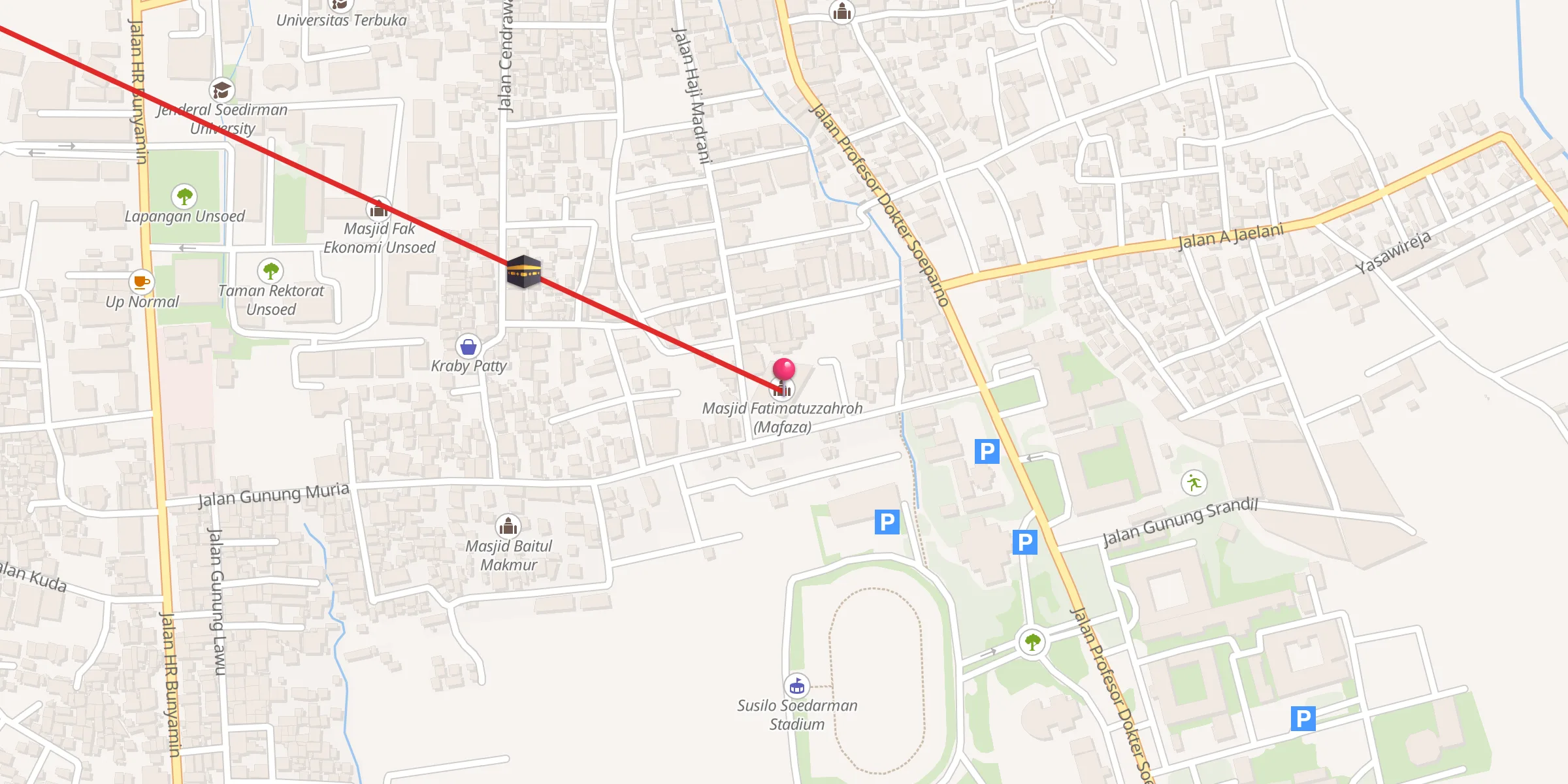 Carte de localisation : Masjid Fatimatuzzahroh (Mafaza)