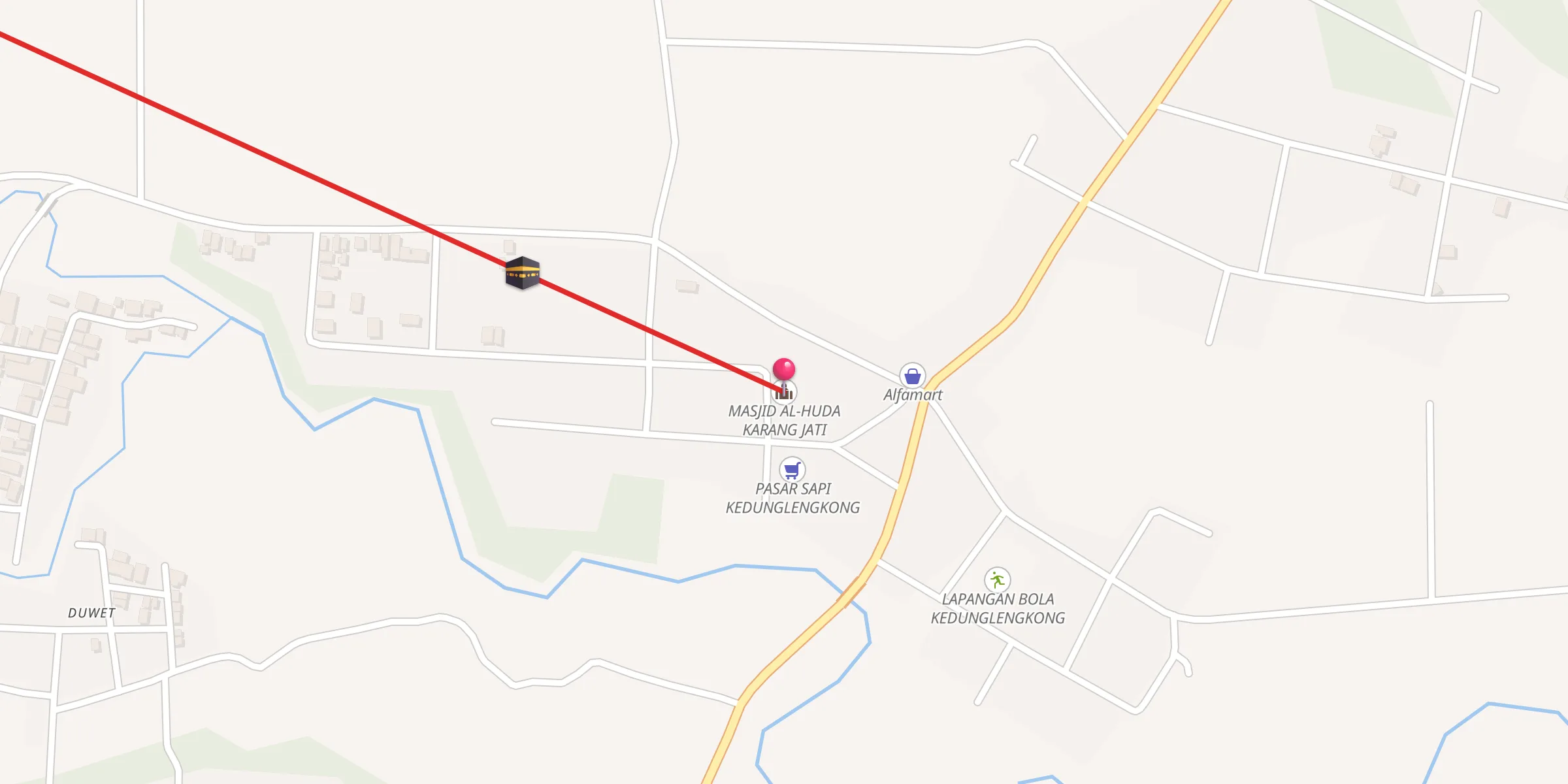 Carte de localisation : MASJID AL-HUDA KARANG JATI