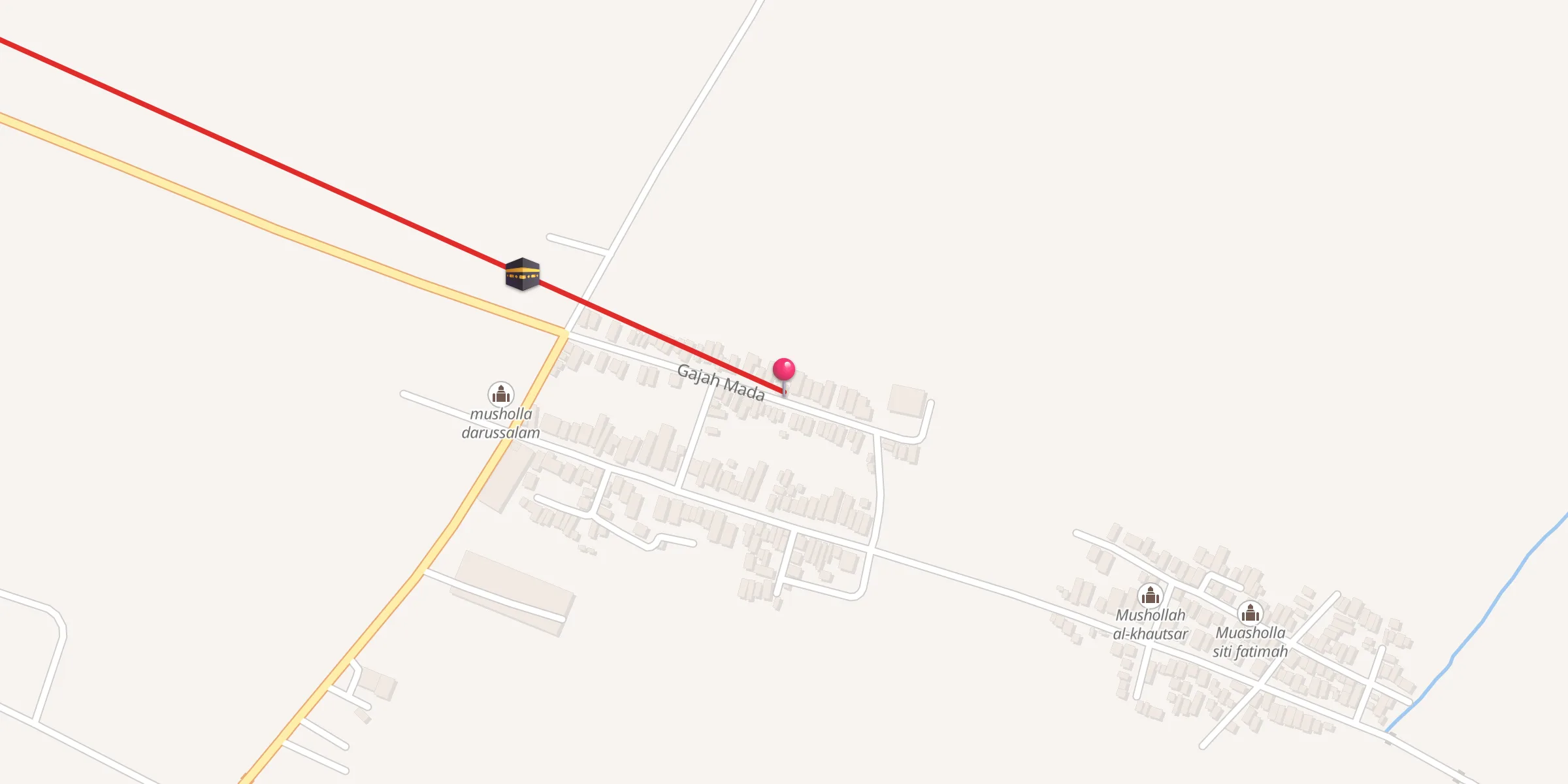 Carte de localisation : mushollah al-ghofar