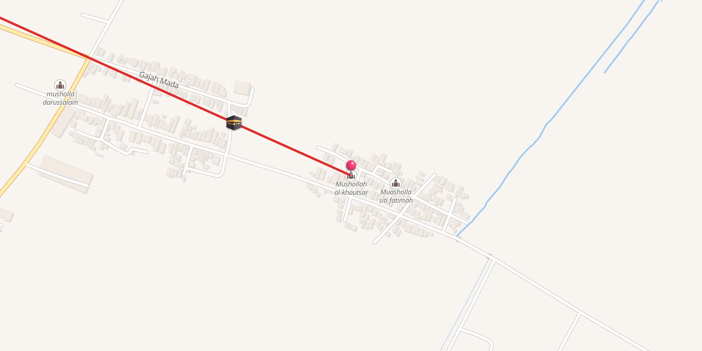 Carte de localisation : Mushollah al-khautsar