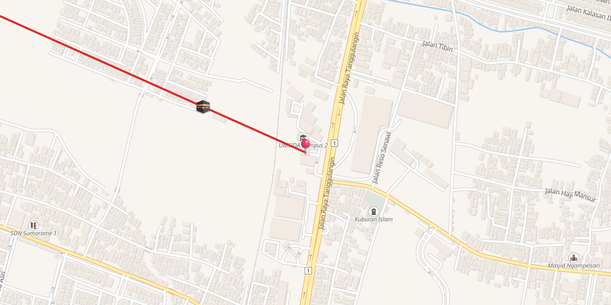 Carte de localisation : Masjid Kampus 2 Universitas Muhammadiyah Sidoarjo