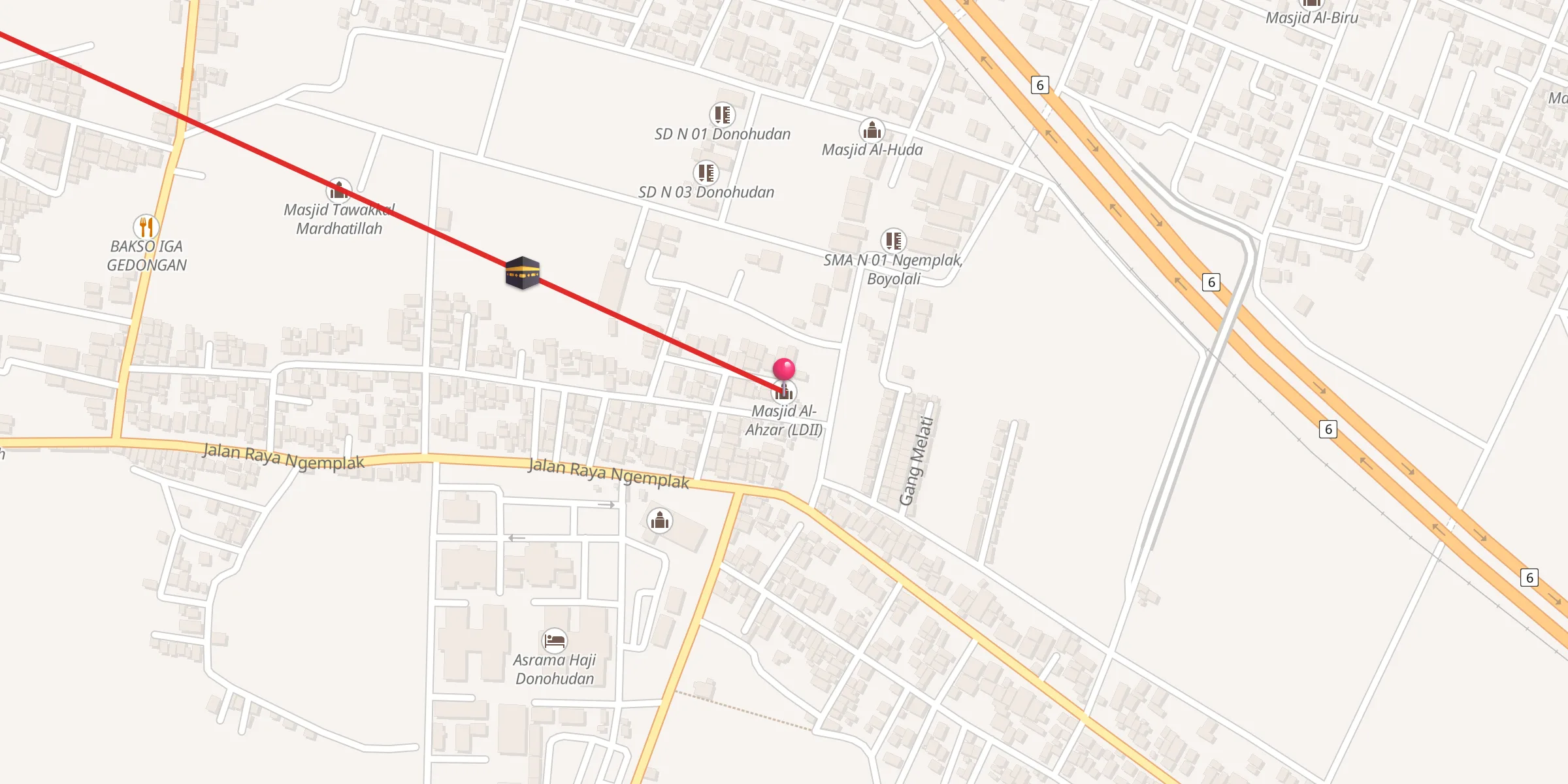 Carte de localisation : Masjid Al-Ahzar (LDII)