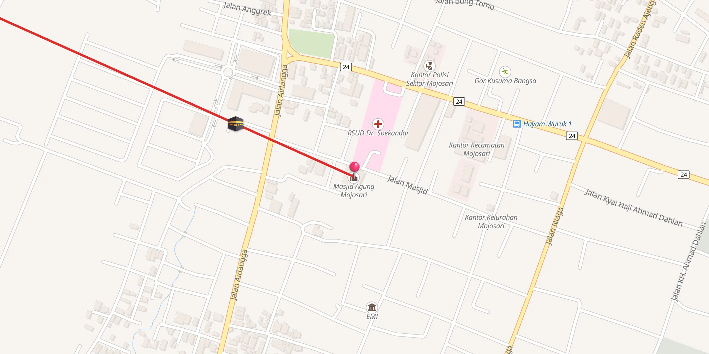 Carte de localisation : Masjid Agung Mojosari
