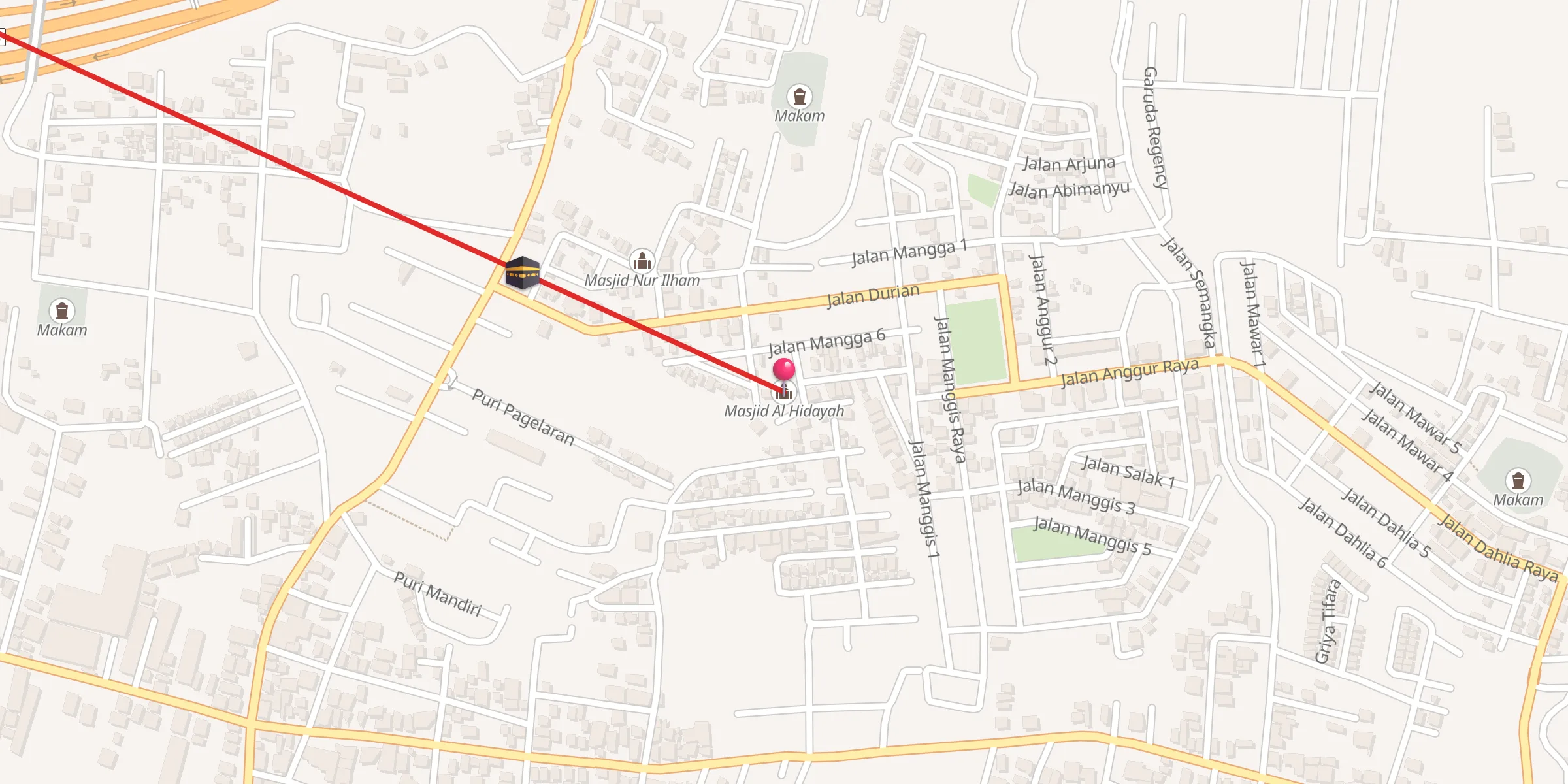 Carte de localisation : Masjid Al Hidayah